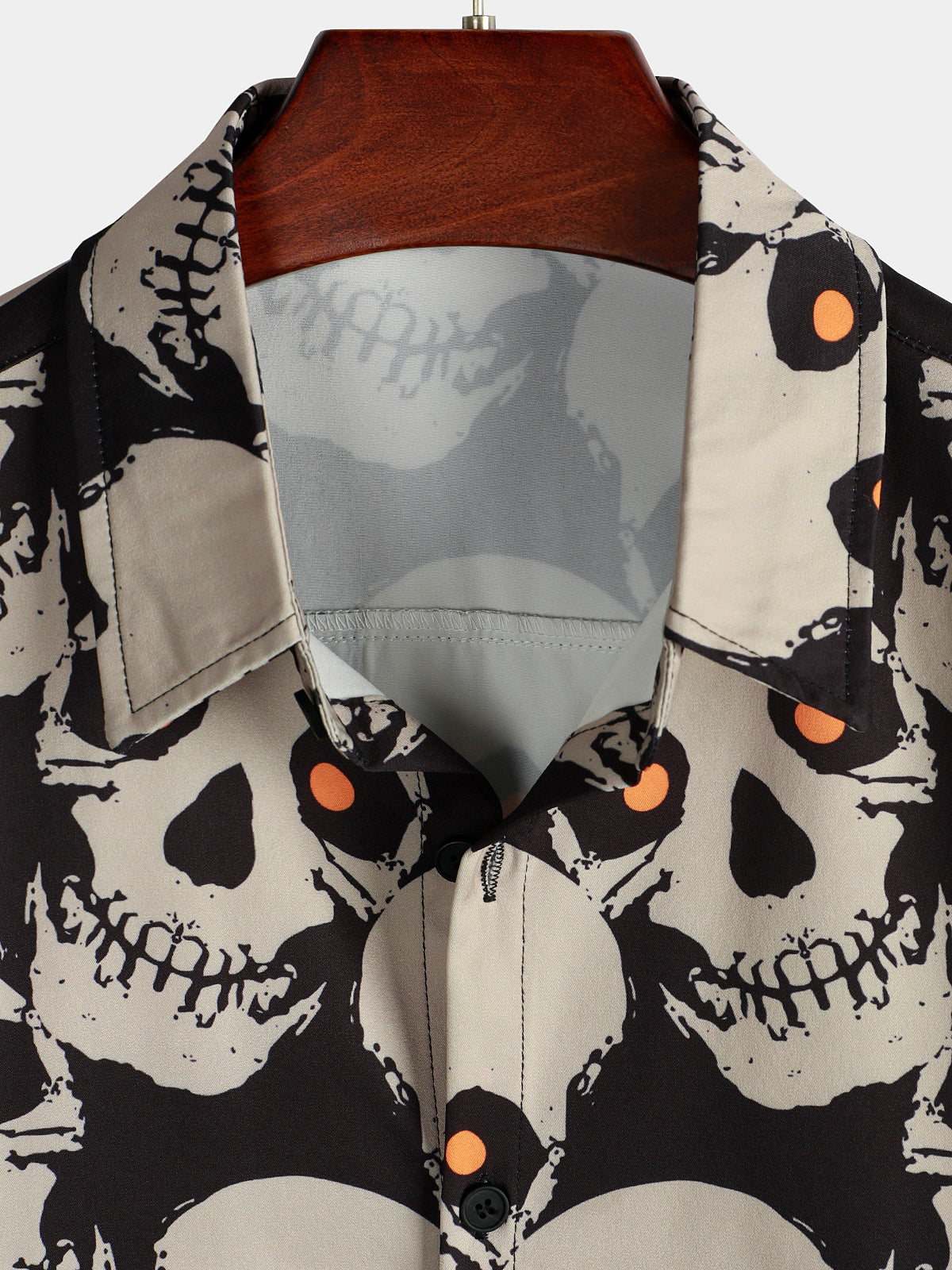Camicia hawaiana a maniche corte da uomo con teschio e roccia