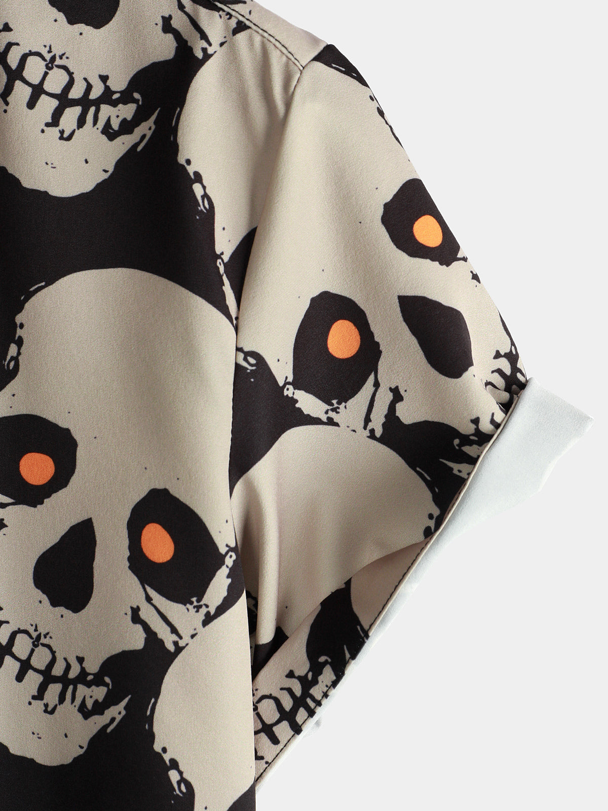 Camicia hawaiana a maniche corte da uomo con teschio e roccia