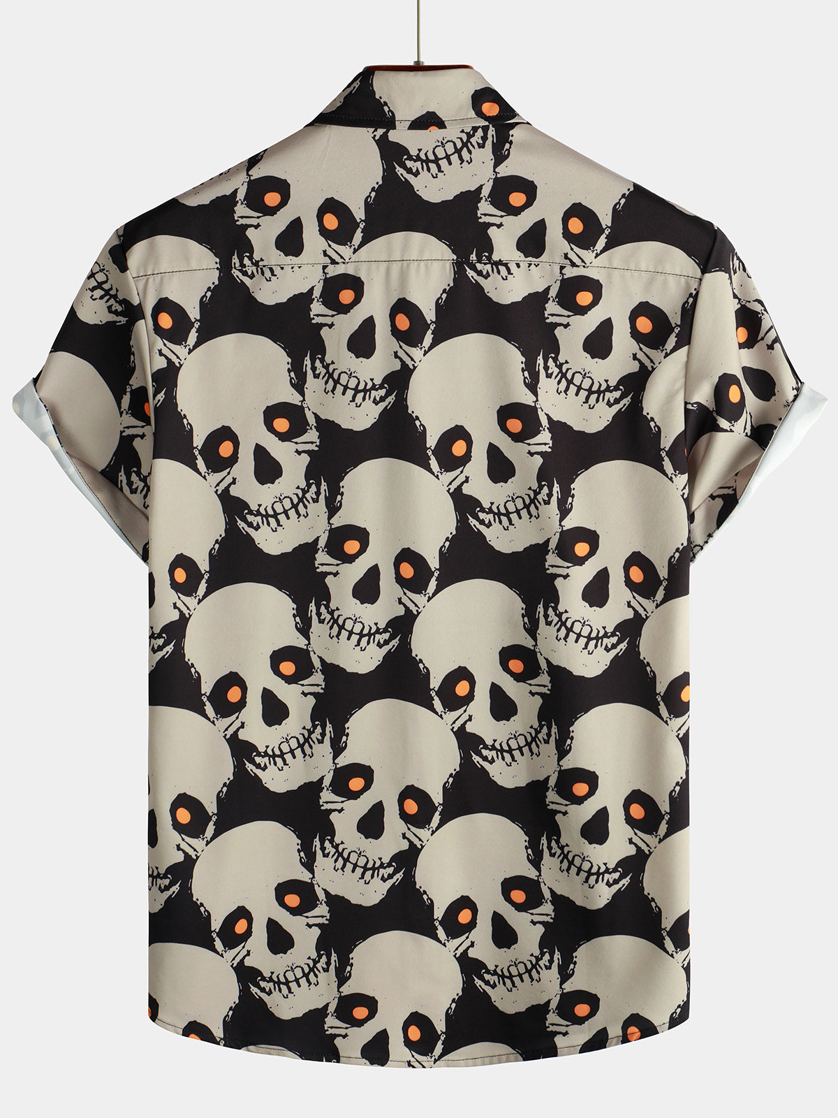 Camicia hawaiana a maniche corte da uomo con teschio e roccia