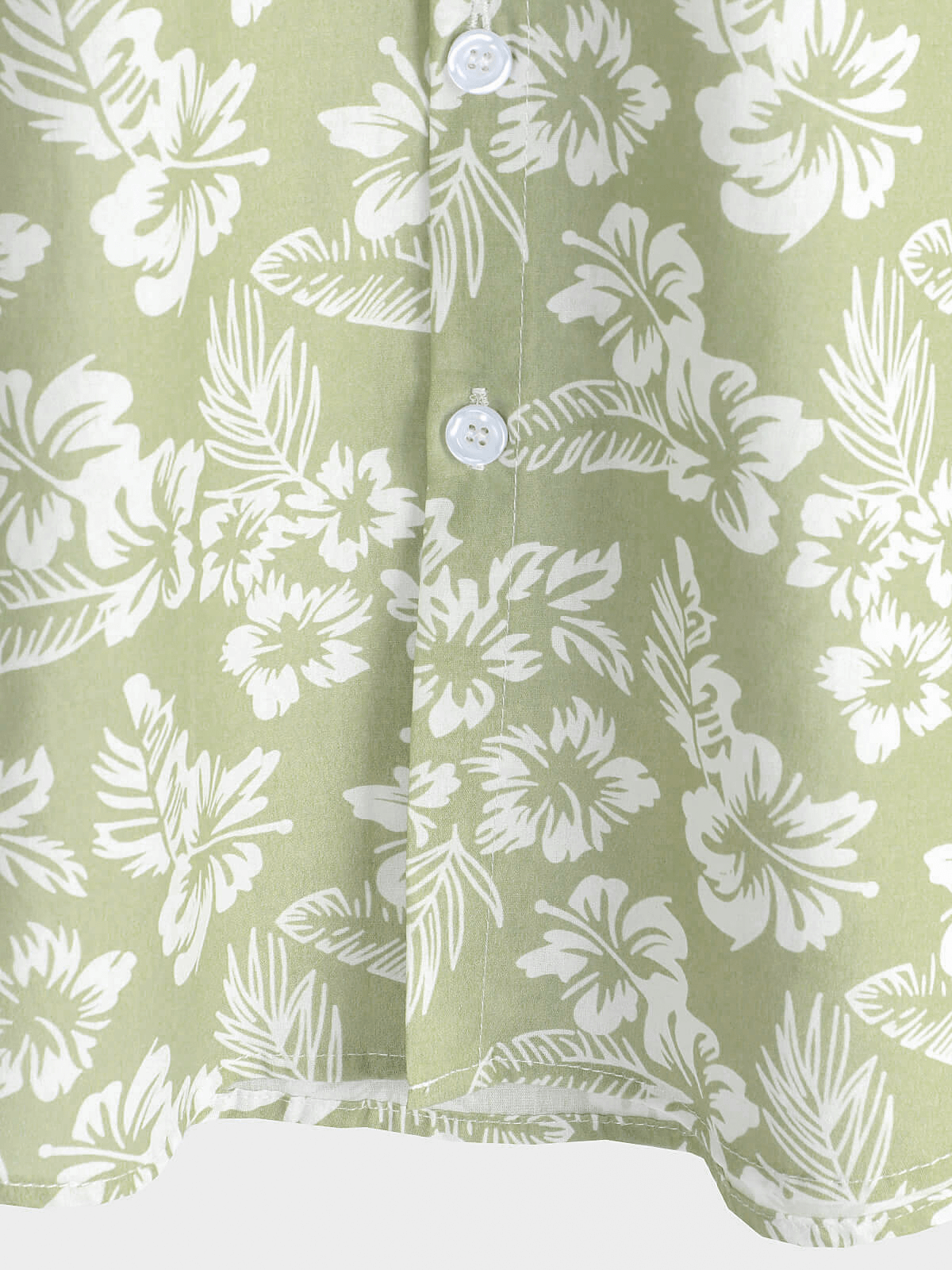 Camicia a maniche corte da uomo hawaiana verde per le feste