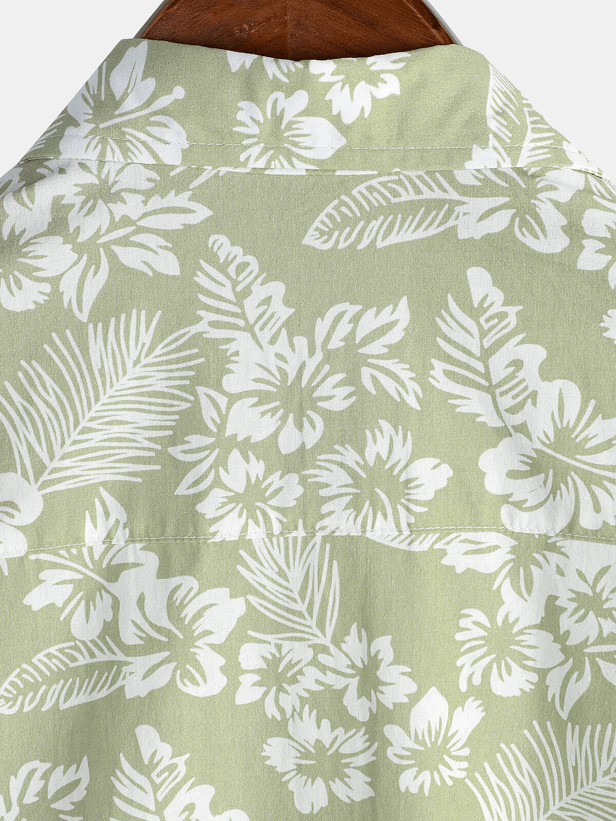 Camicia a maniche corte da uomo hawaiana verde per le feste