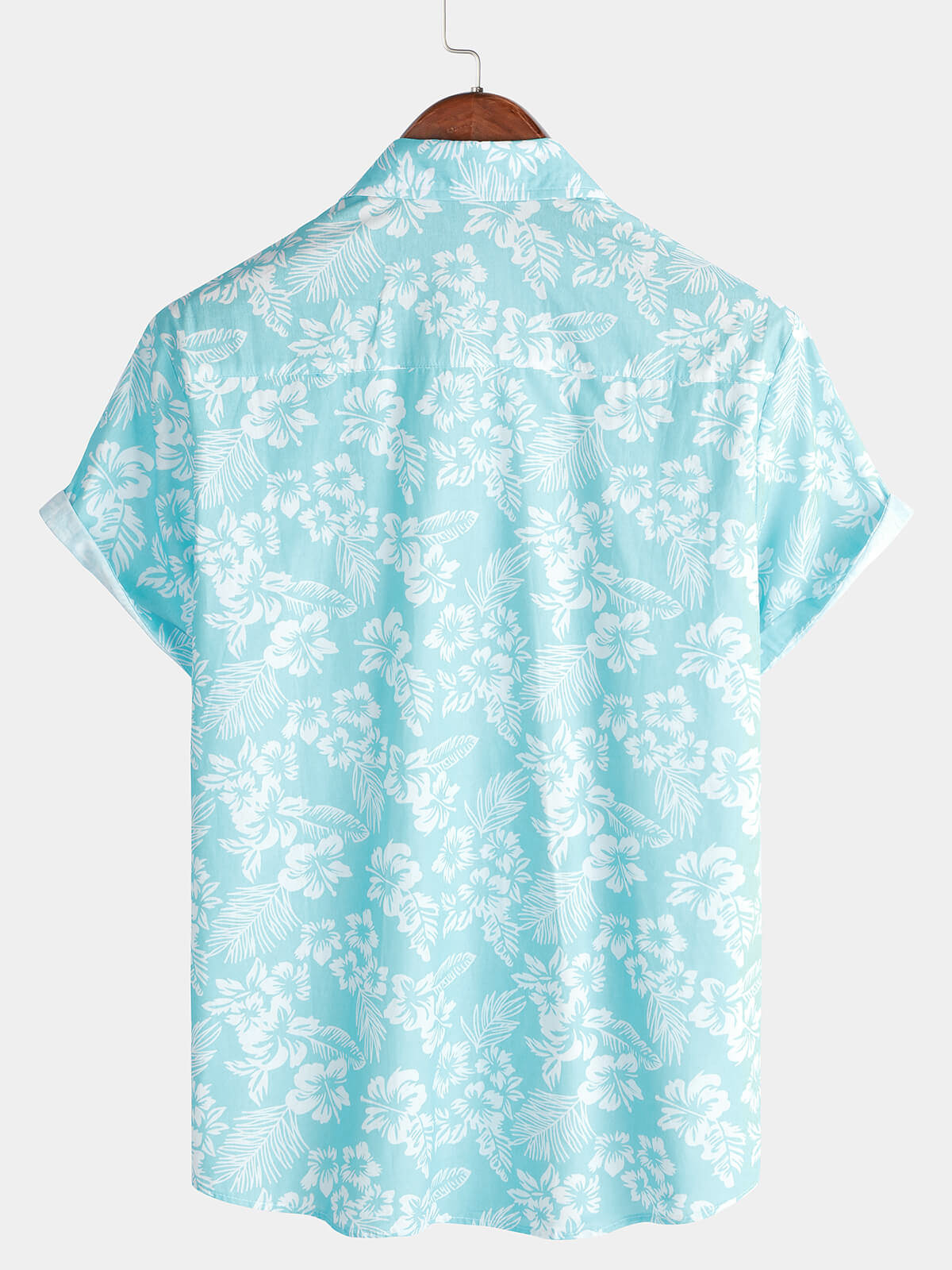 Camicia hawaiana floreale blu da uomo