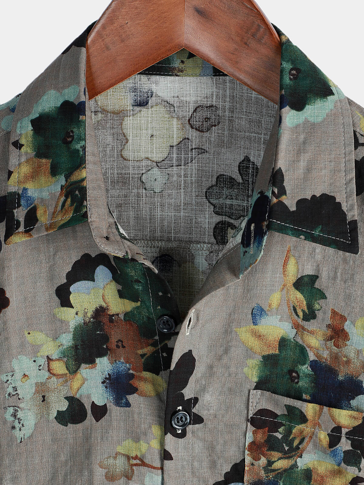 Camicia da spiaggia in cotone a maniche corte da uomo
