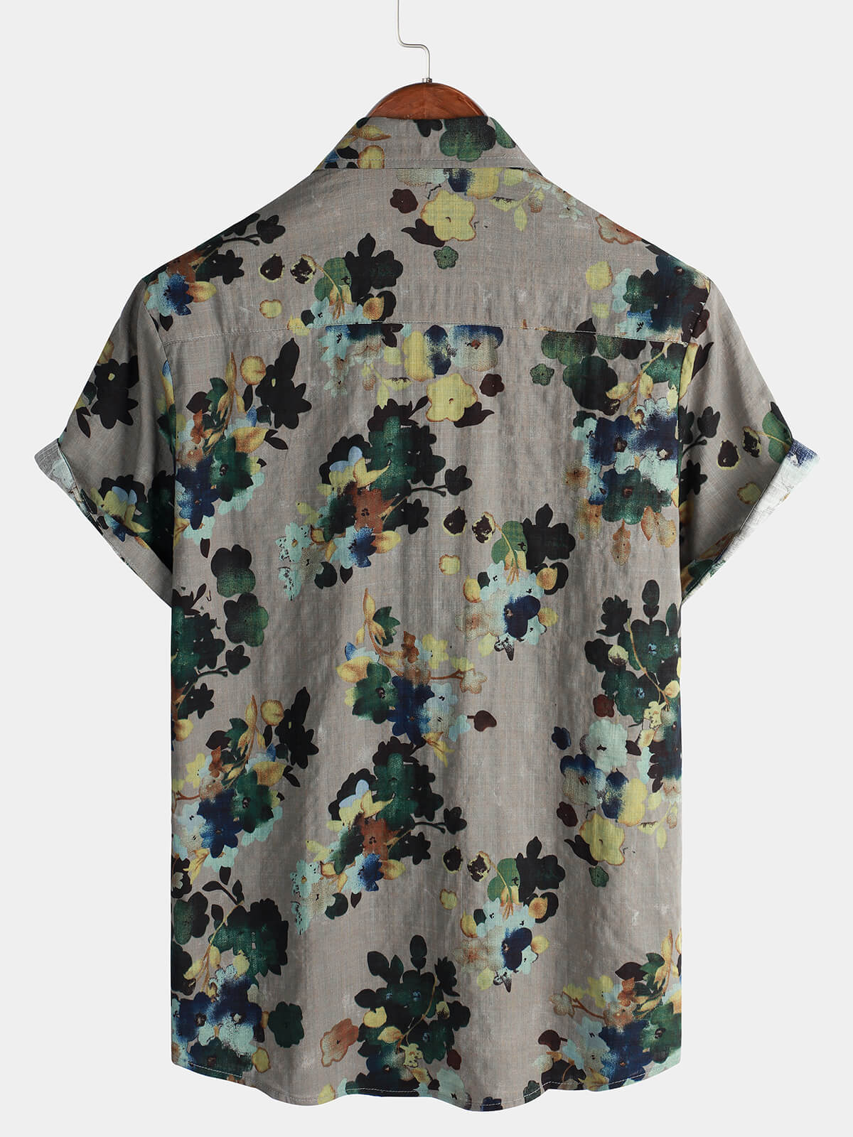Camicia da spiaggia in cotone a maniche corte da uomo