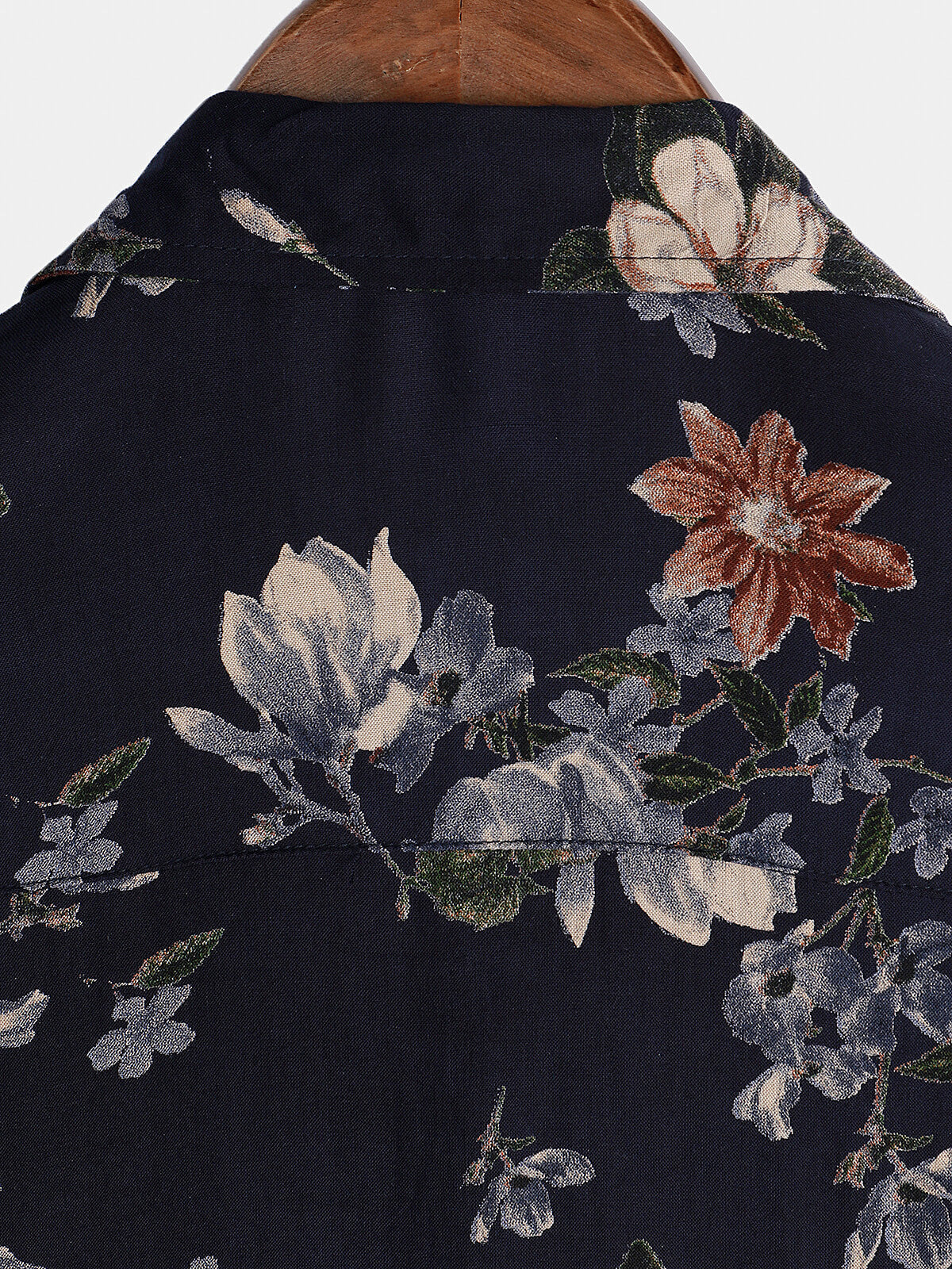 Camicia da uomo vintage blu navy a maniche corte per le feste