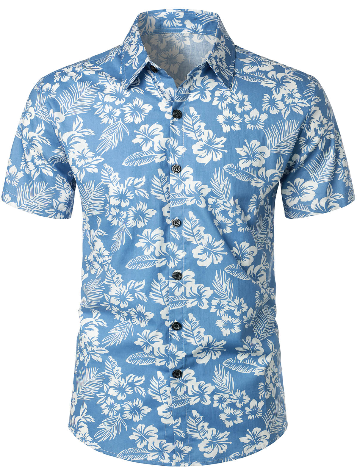 Camicia a maniche corte con stampa floreale da uomo