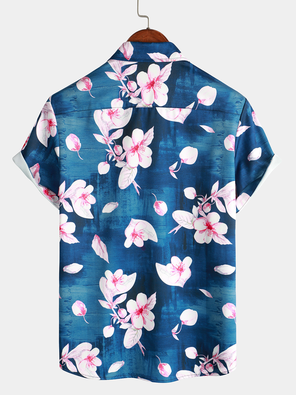Camicia corta da uomo con stampa floreale estiva da resort