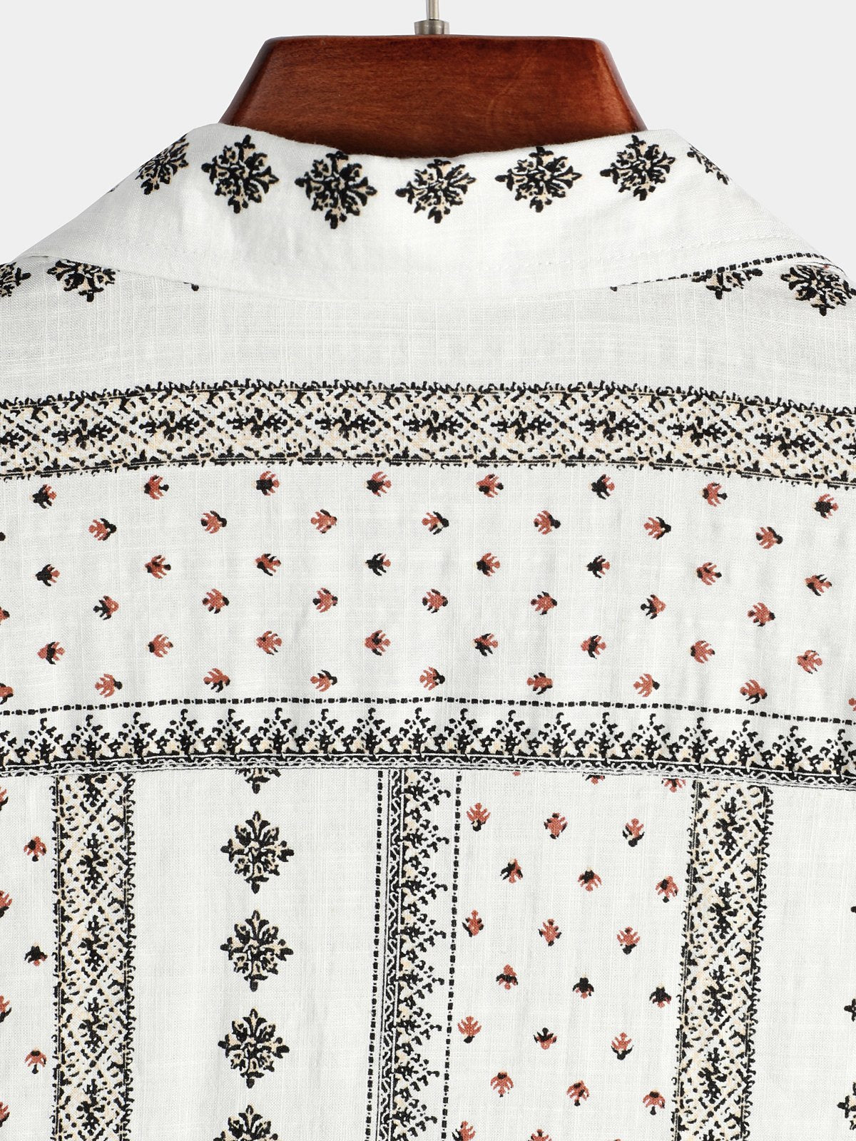 Camicia a maniche corte in cotone a righe bianche vintage da uomo