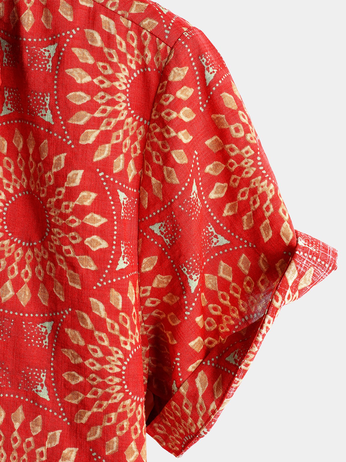 Camicia da uomo in cotone vintage a maniche corte