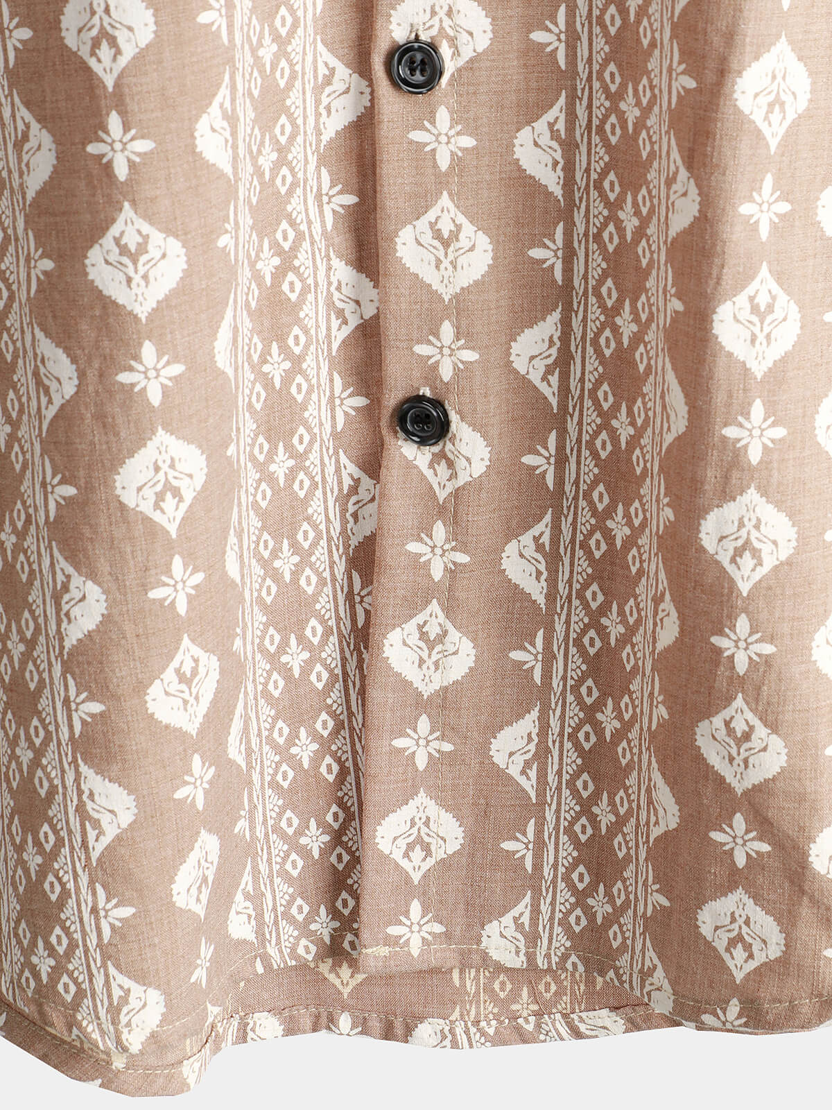 Camicia da uomo a maniche corte in cotone a righe marroni vintage