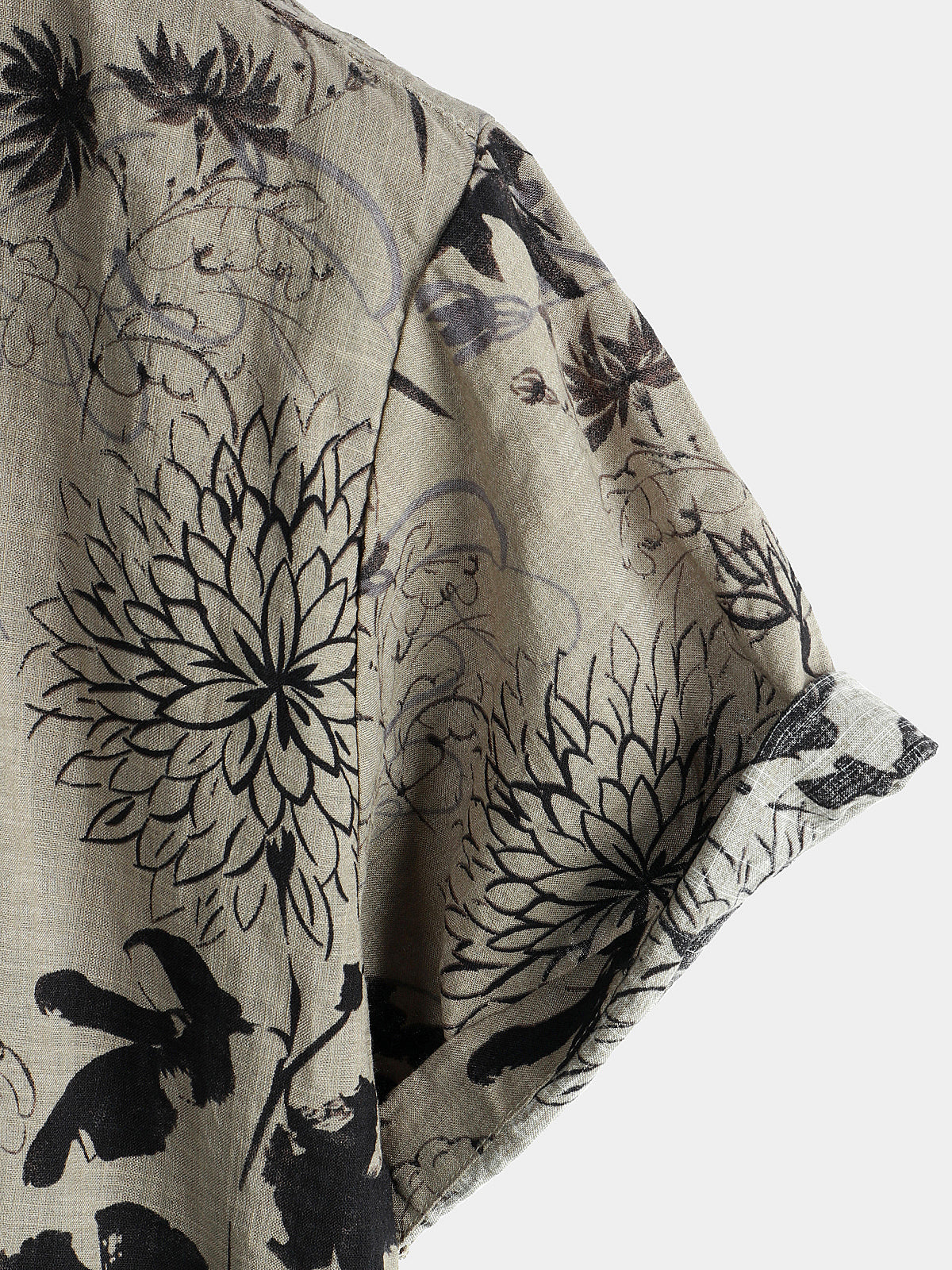 Camicia a maniche corte con stampa floreale vintage da uomo