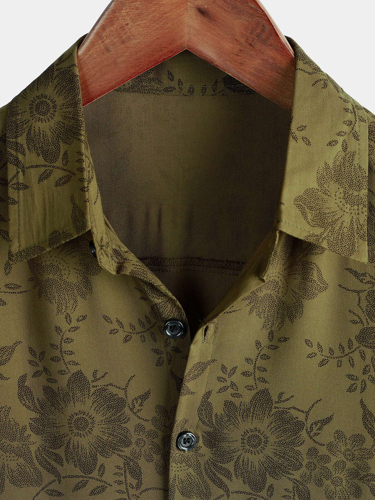 Camicia verde floreale vintage da uomo