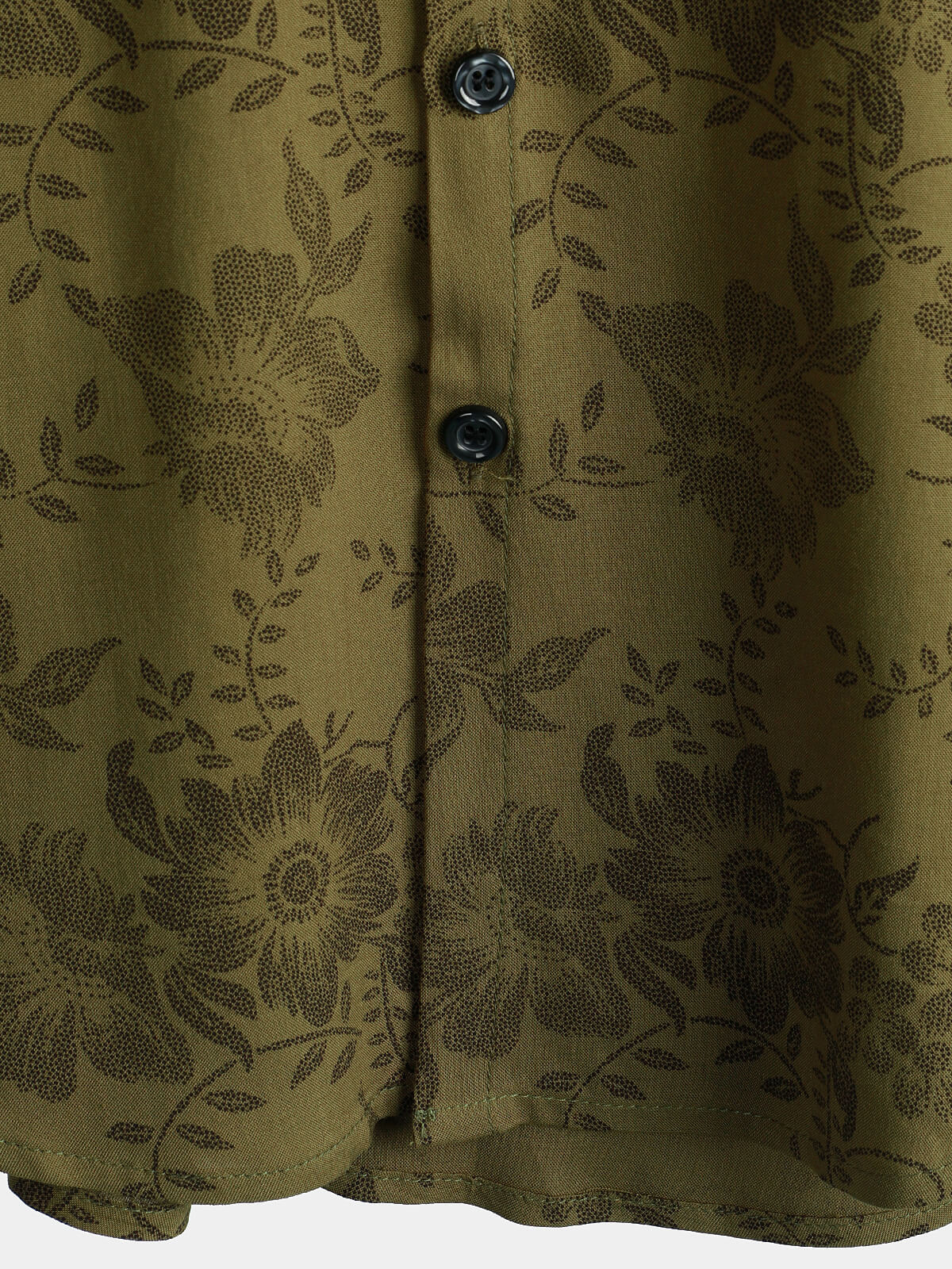 Camicia verde floreale vintage da uomo