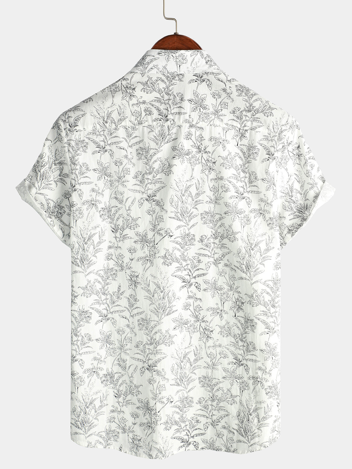 Camicia hawaiana estiva a bottoni con stampa floreale per uomo