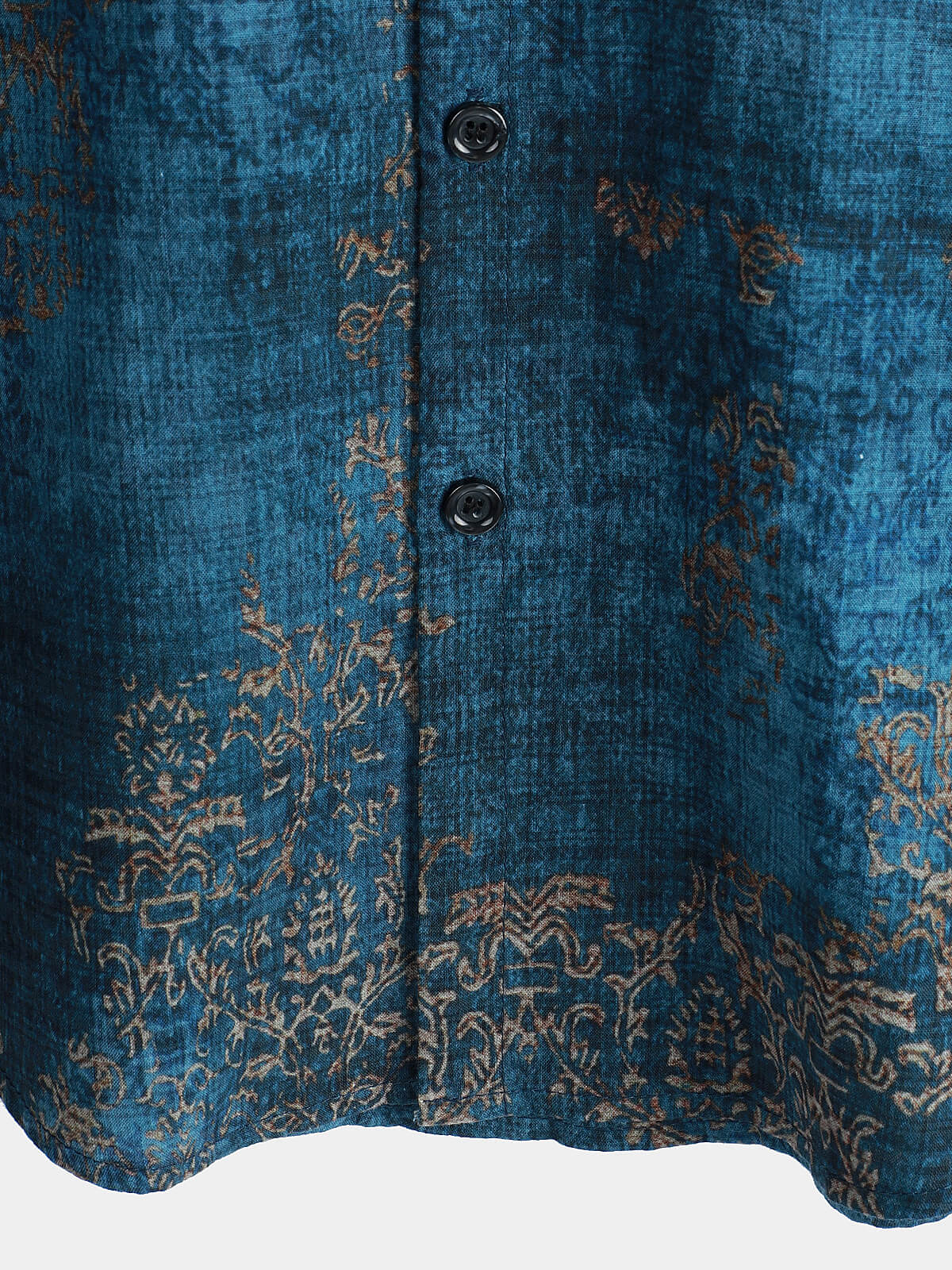 Camicia da uomo a maniche corte in cotone blu vintage