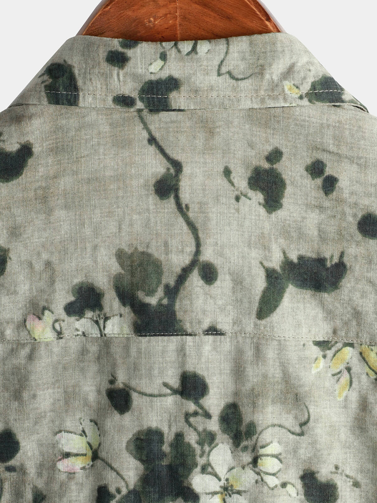 Camicia a maniche corte in cotone floreale vintage da uomo