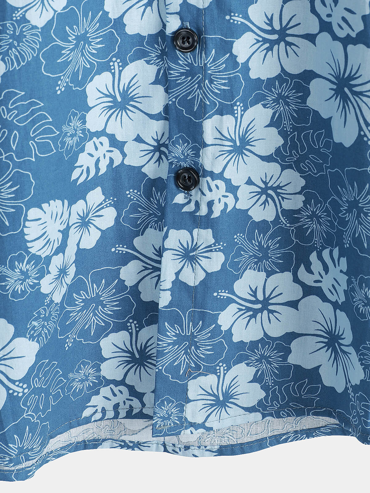 Camicia hawaiana con stampa floreale blu da uomo