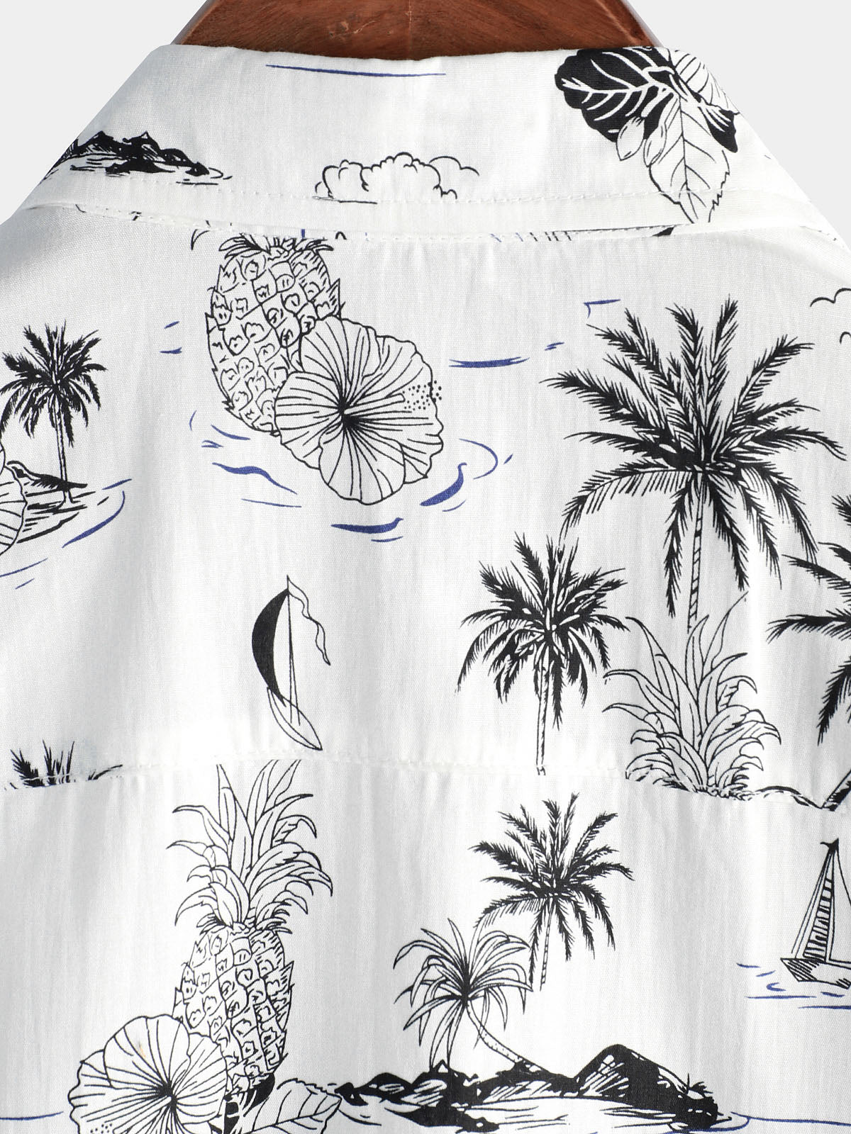 Camicia da uomo con stampa di ananas e palma tropicale
