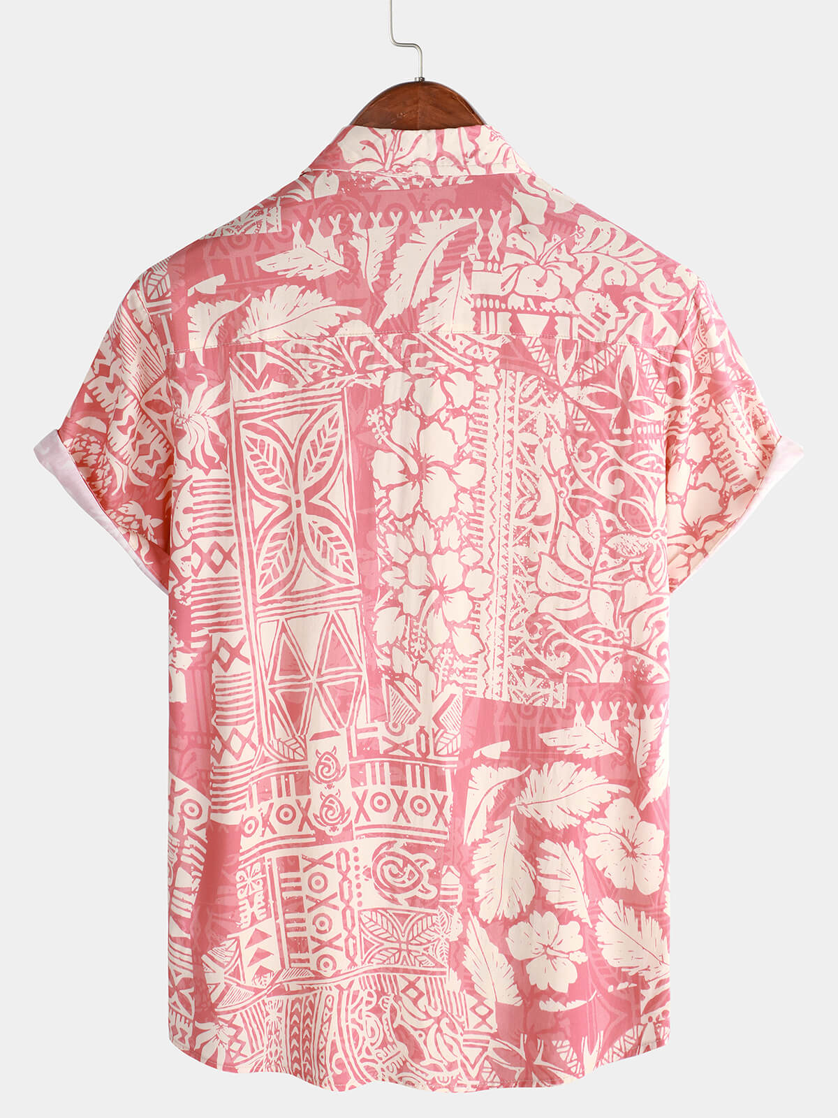 Camicia floreale tropicale rosa per uomo