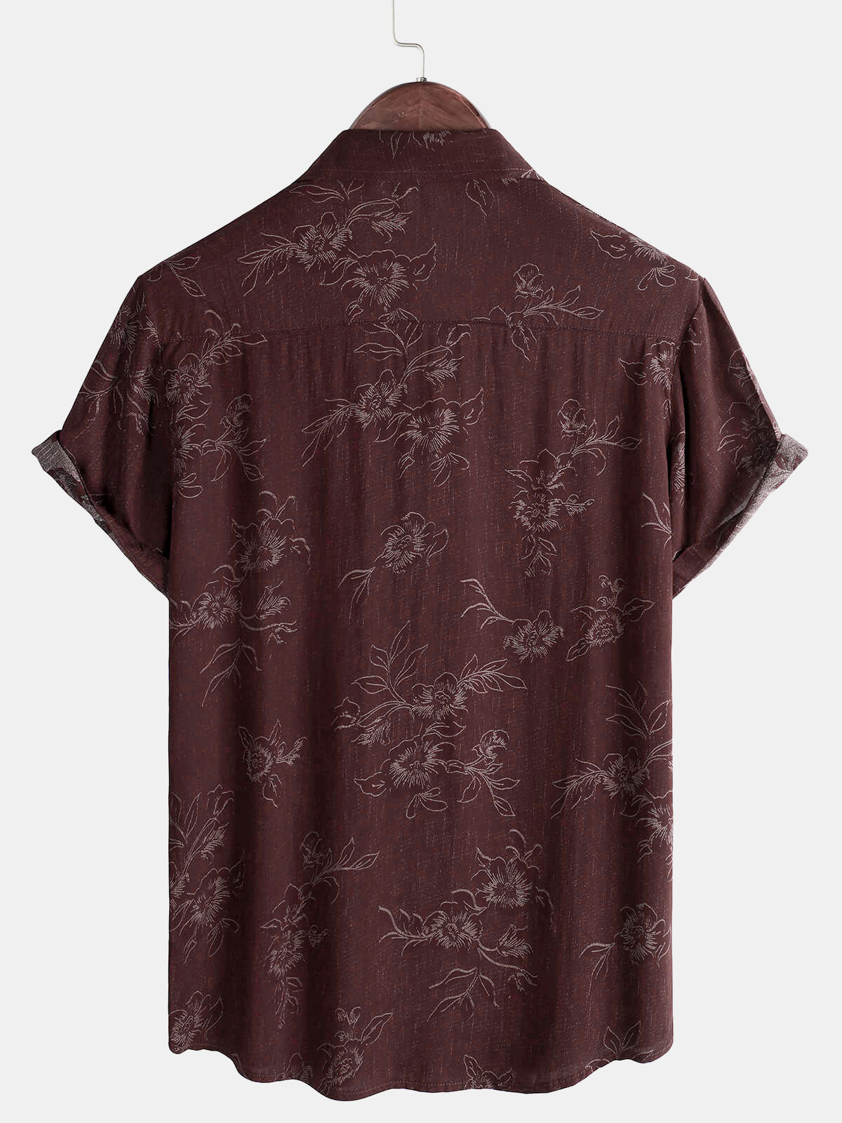 Camicia a maniche corte con stampa floreale da uomo