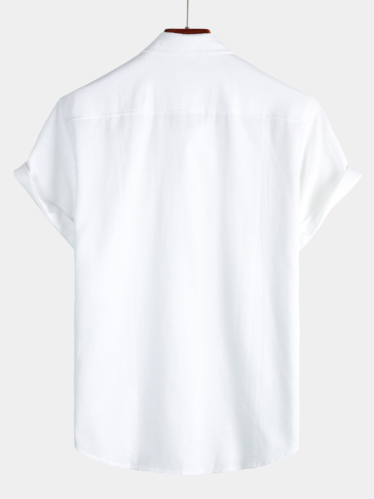 Camicia corta da uomo in cotone e lino