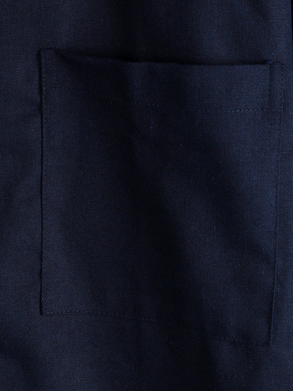 Camicia corta da uomo in cotone e lino con tasche sul petto