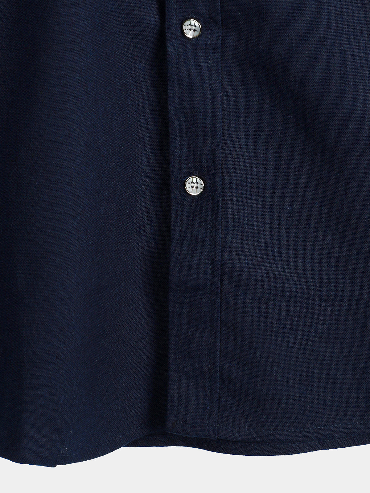 Camicia corta da uomo in cotone e lino con tasche sul petto