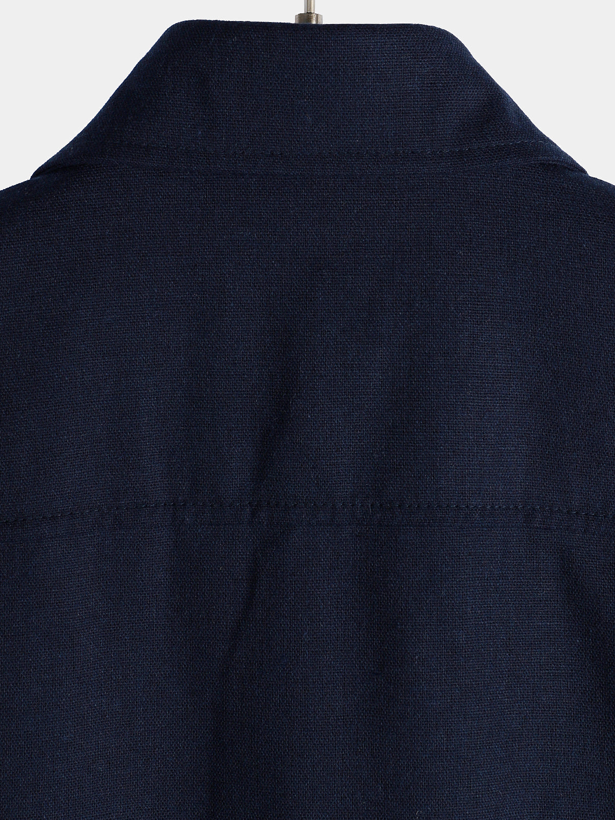 Camicia corta da uomo in cotone e lino con tasche sul petto