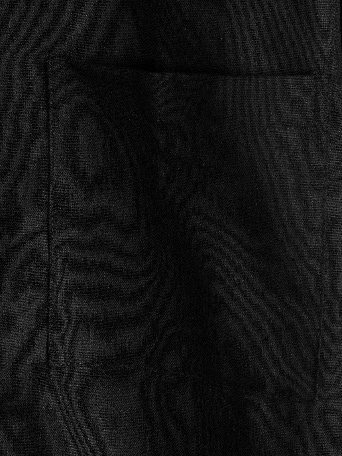 Camicia corta da uomo in cotone e lino nero