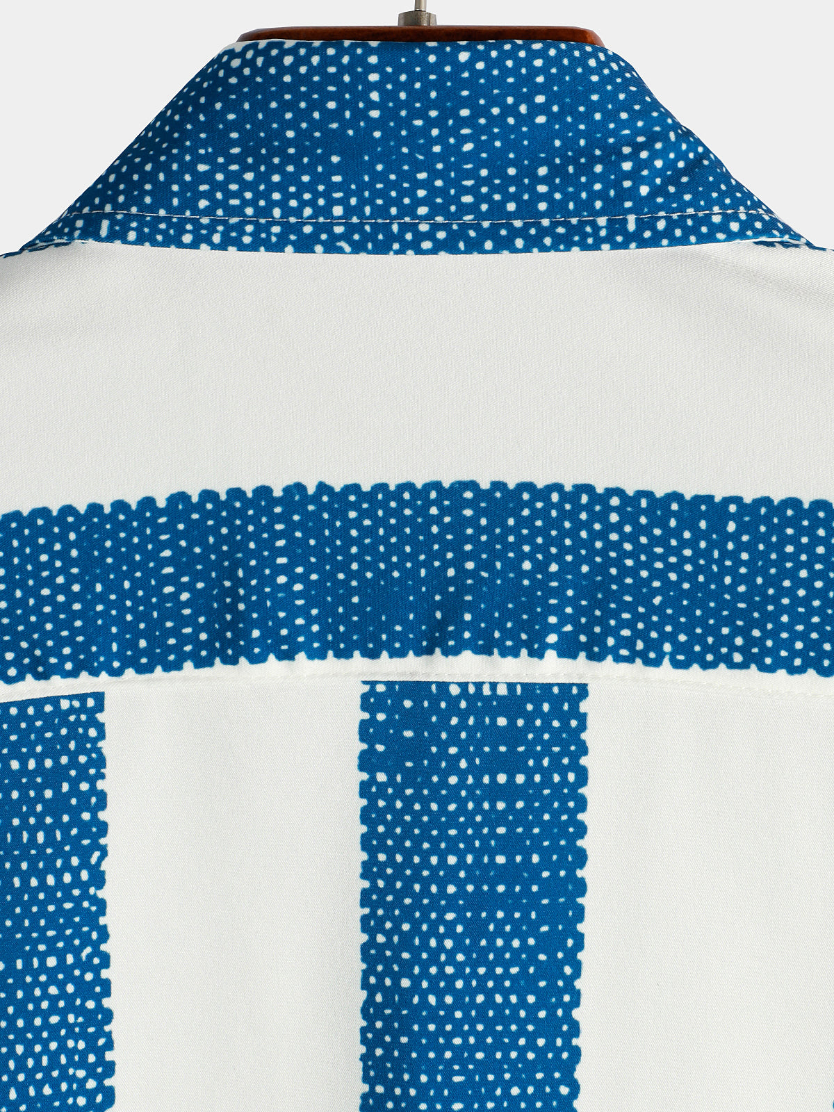 Camicia casual da uomo a maniche corte a righe verticali blu vintage