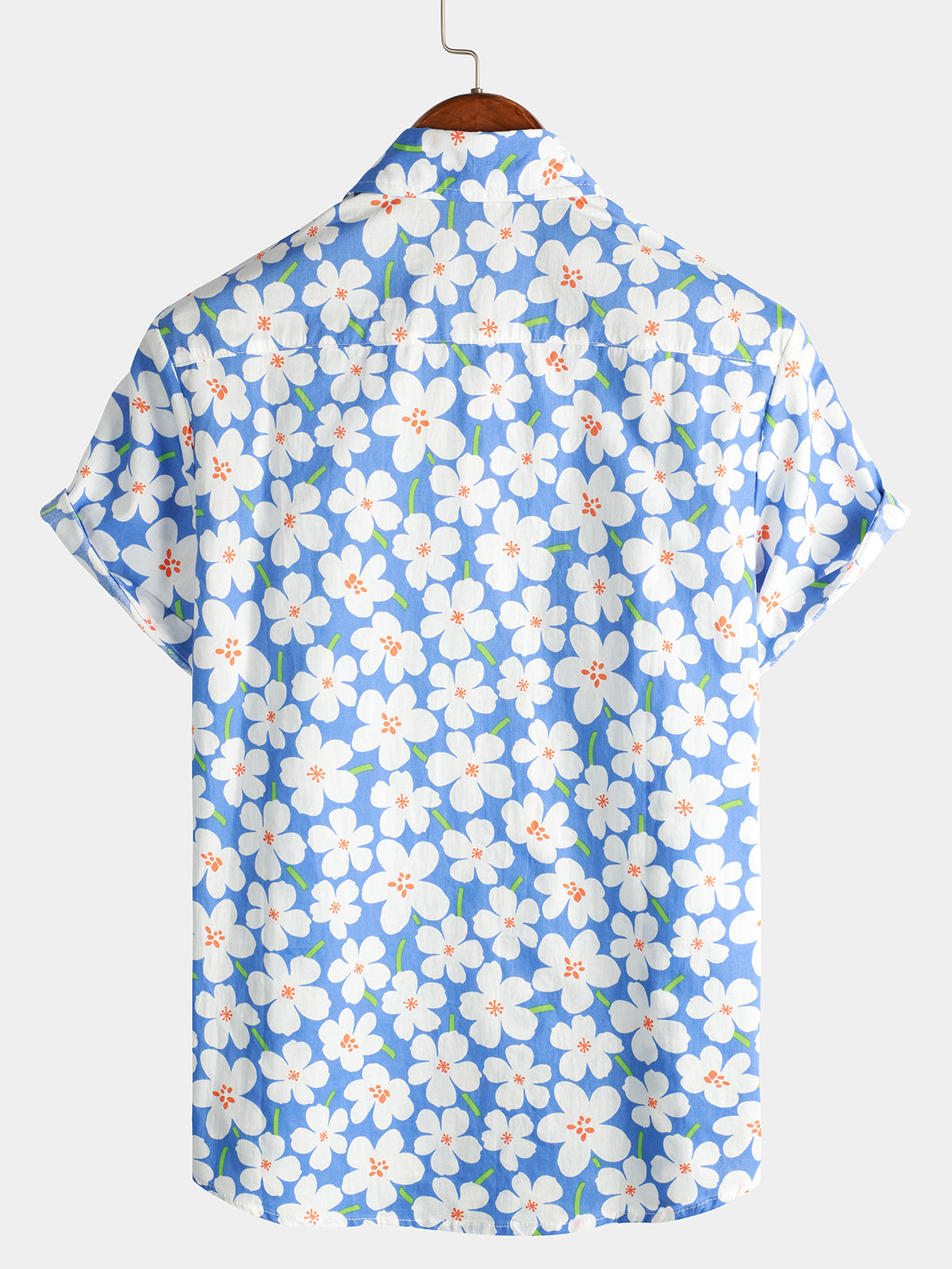 Camicia uomo estiva a maniche corte con stampa floreale