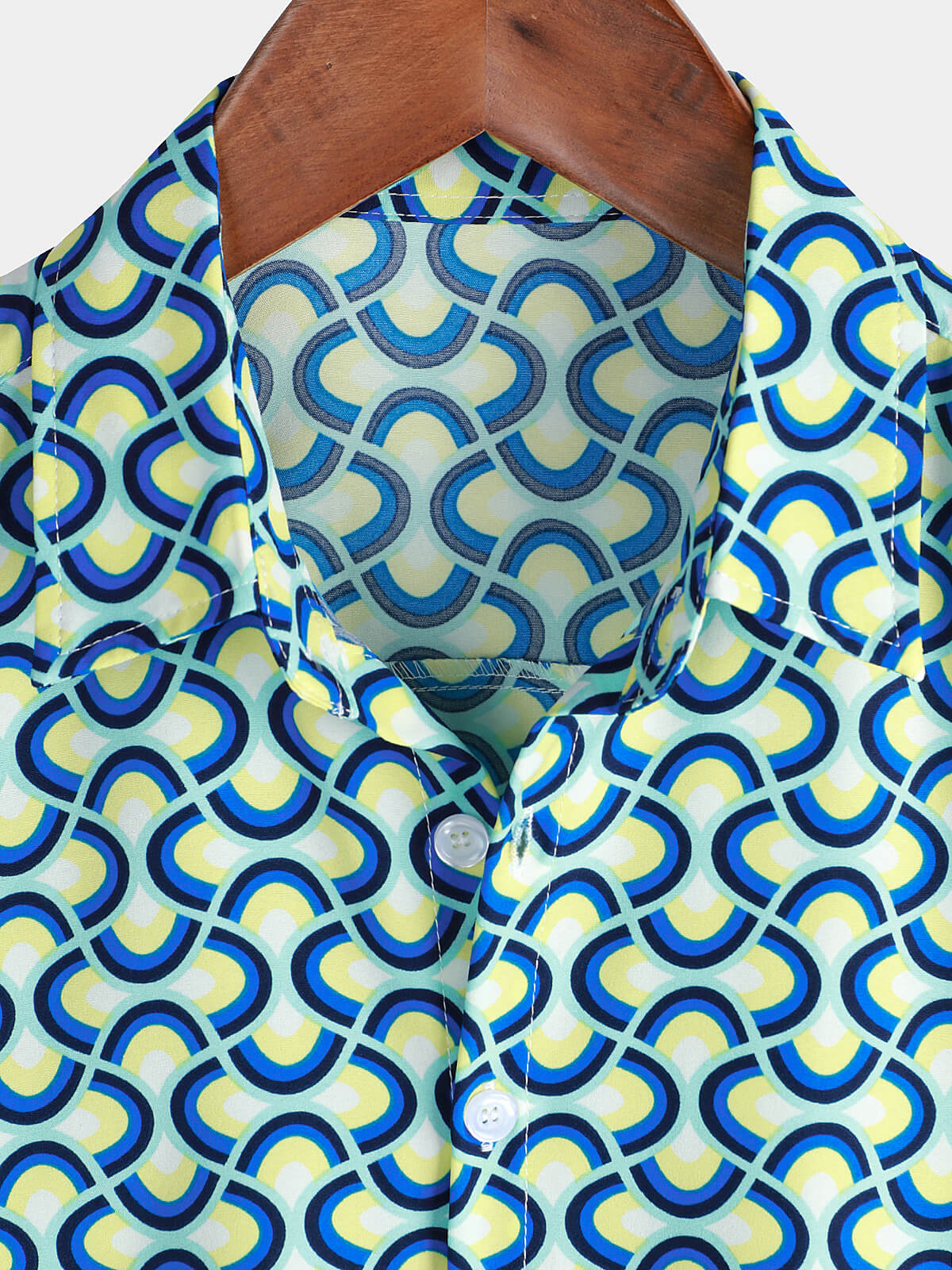 Camicia casual da uomo con motivo geometrico per le feste