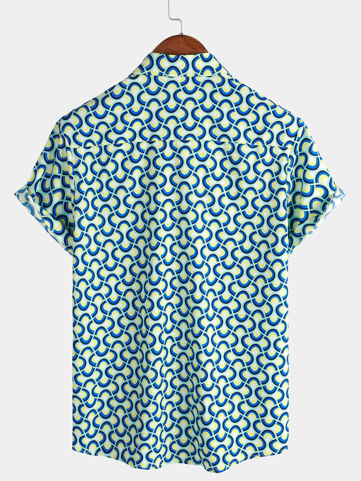 Camicia casual da uomo con motivo geometrico per le feste