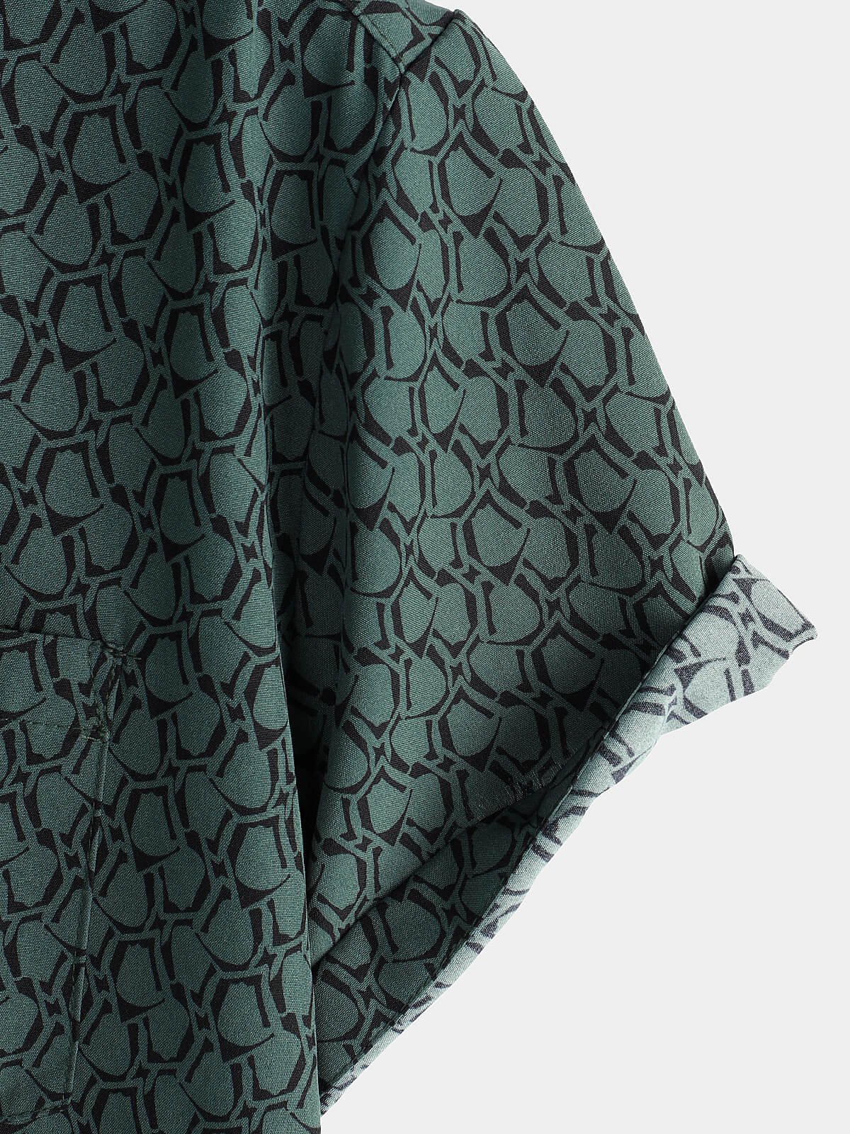 Camicia verde a maniche corte casual da uomo per le feste