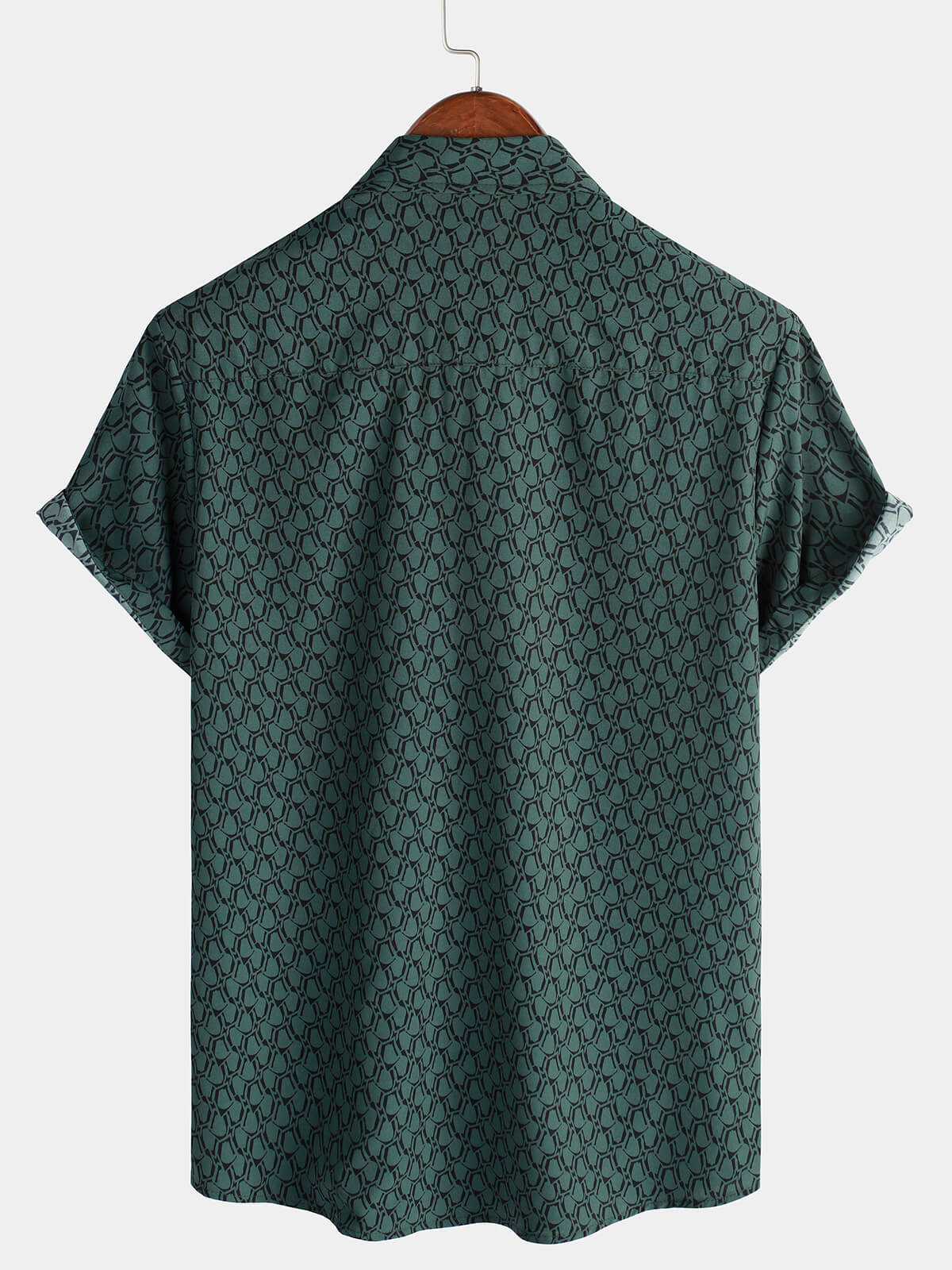 Camicia verde a maniche corte casual da uomo per le feste