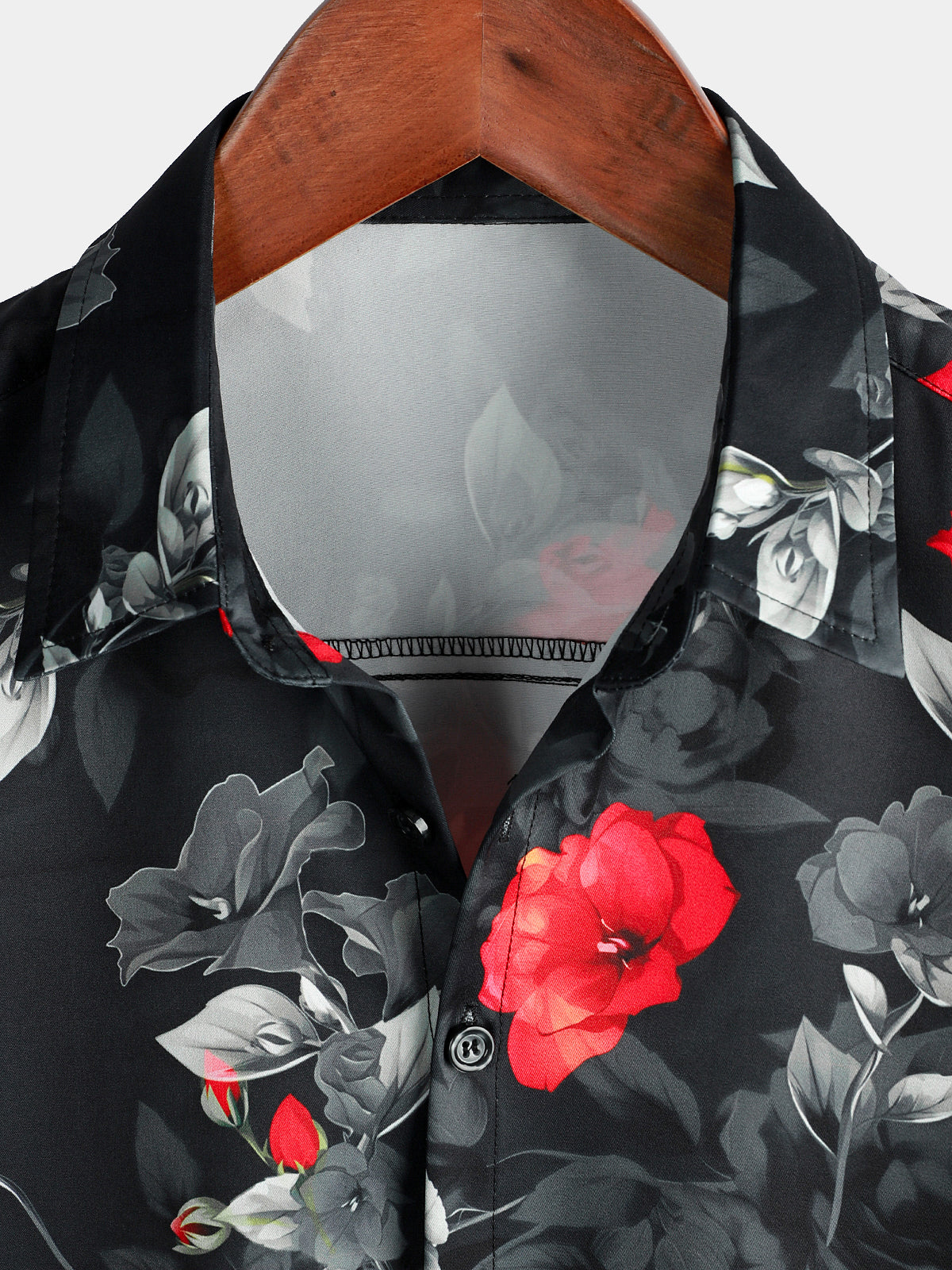 Camicia casual a maniche corte floreale per uomo