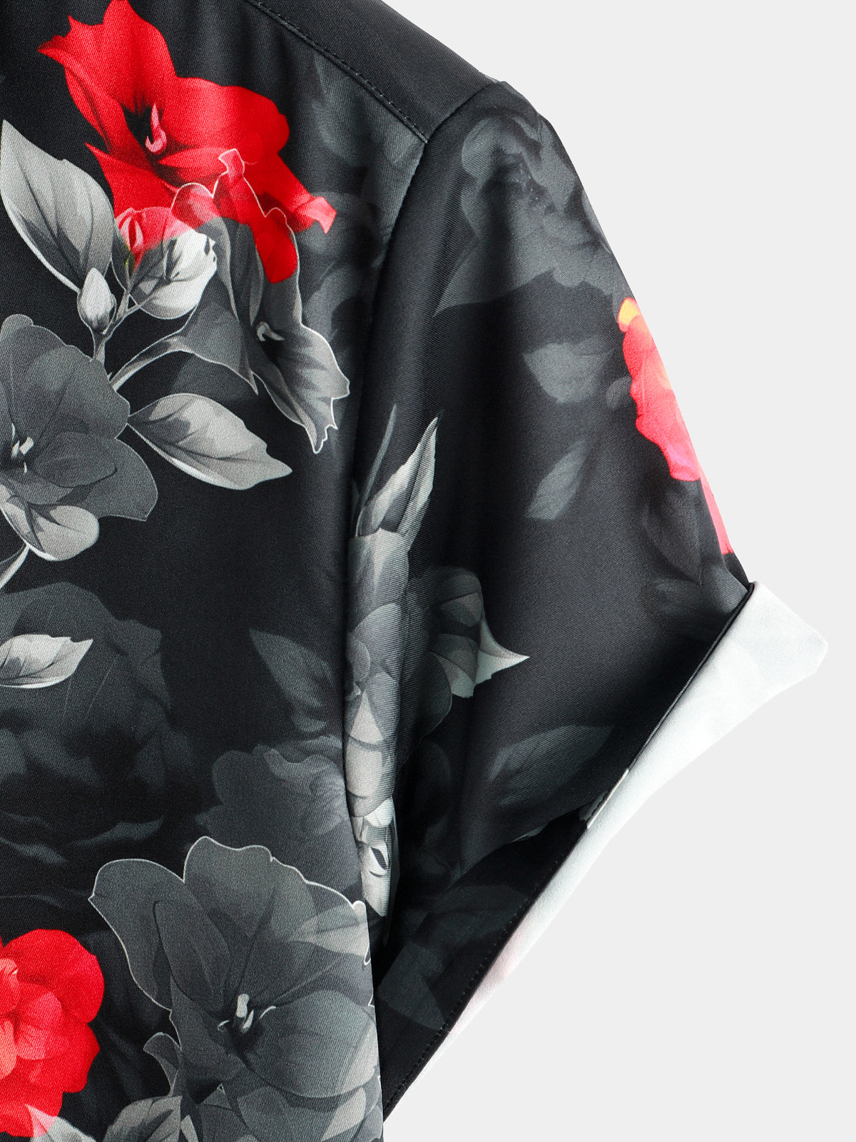 Camicia casual a maniche corte floreale per uomo