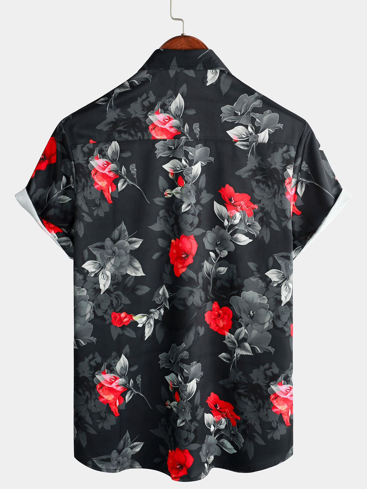 Camicia casual a maniche corte floreale per uomo