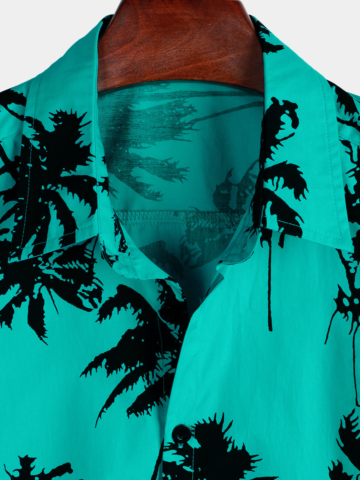 Camicia hawaiana estiva da spiaggia con stampa di palme da uomo a maniche corte