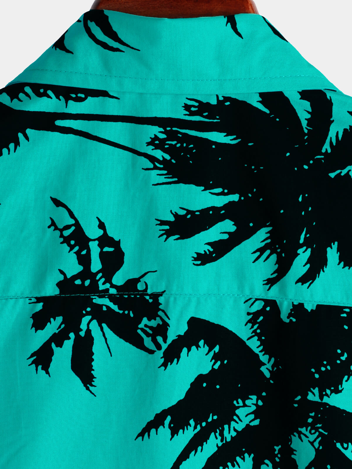 Camicia hawaiana estiva da spiaggia con stampa di palme da uomo a maniche corte