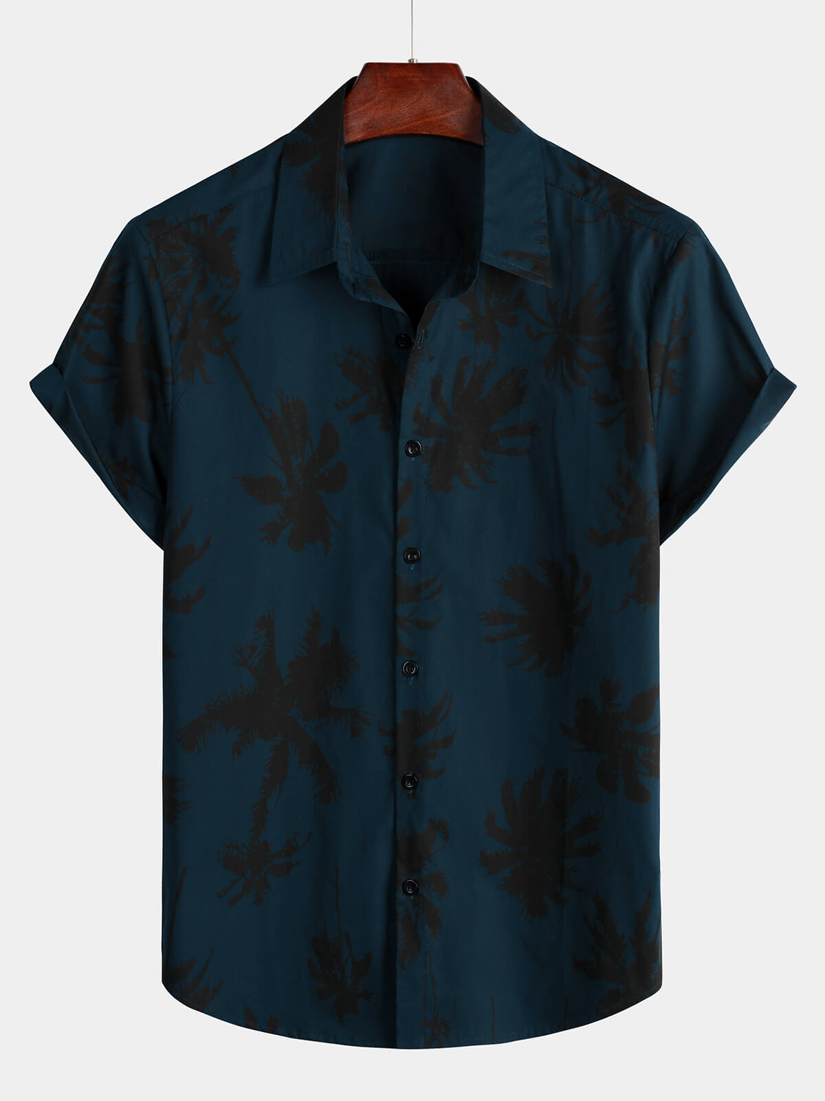 Camicia da uomo in cotone con stampa di palme
