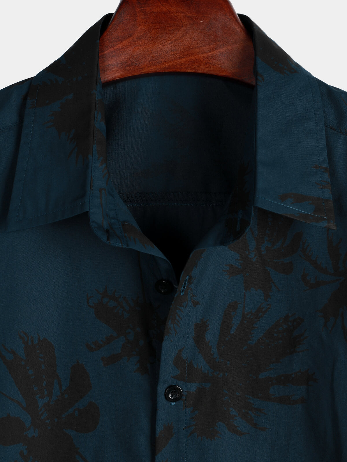 Camicia da uomo in cotone con stampa di palme