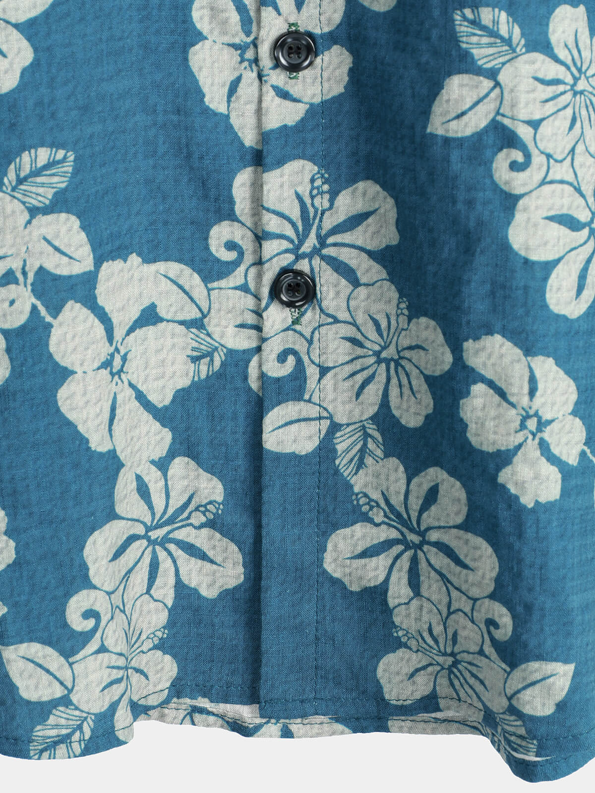 Camicia hawaiana a maniche corte con motivo floreale blu da uomo
