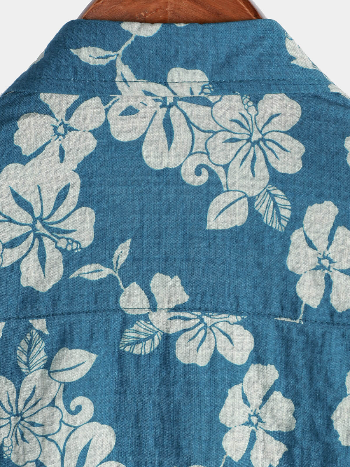 Camicia hawaiana a maniche corte con motivo floreale blu da uomo