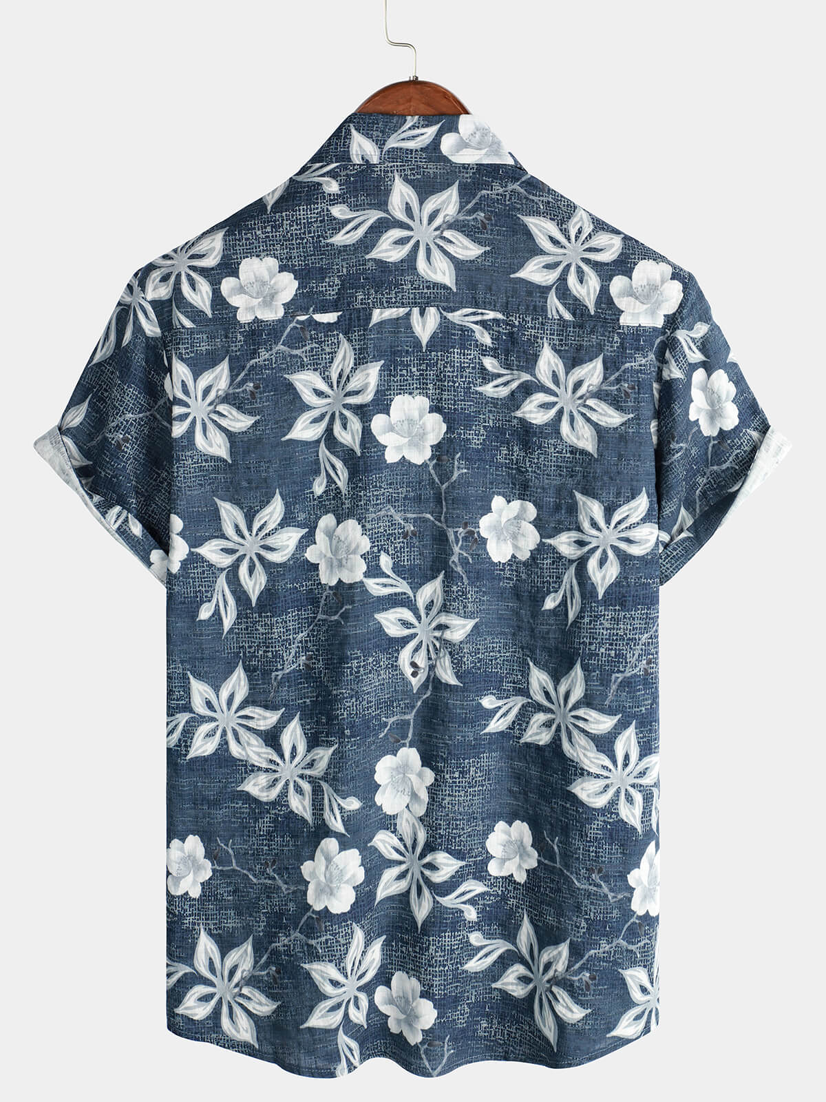 Camicia da spiaggia estiva a maniche corte con motivo floreale hawaiano da uomo