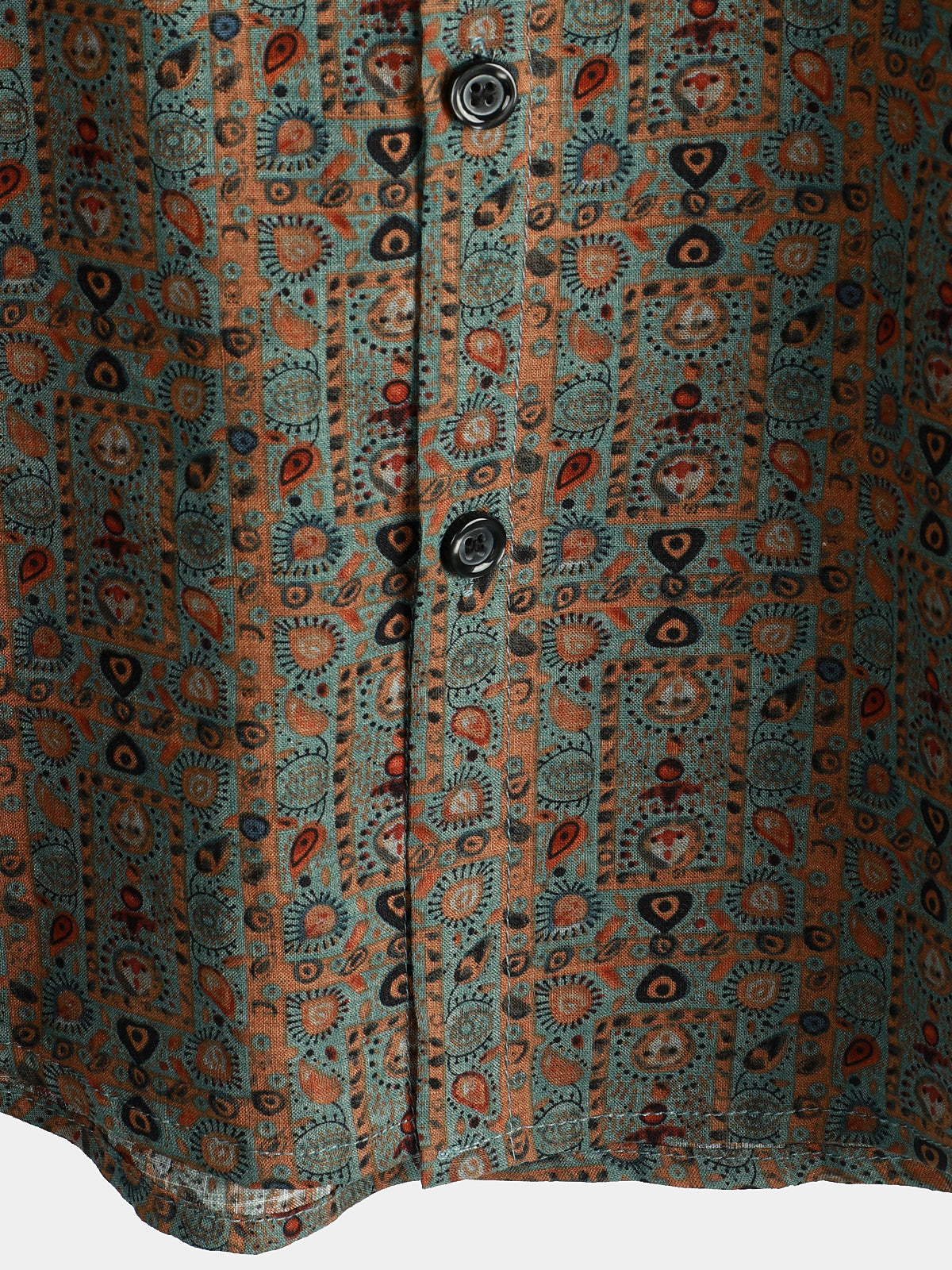 Camicia a maniche corte con stampa paisley vintage da uomo