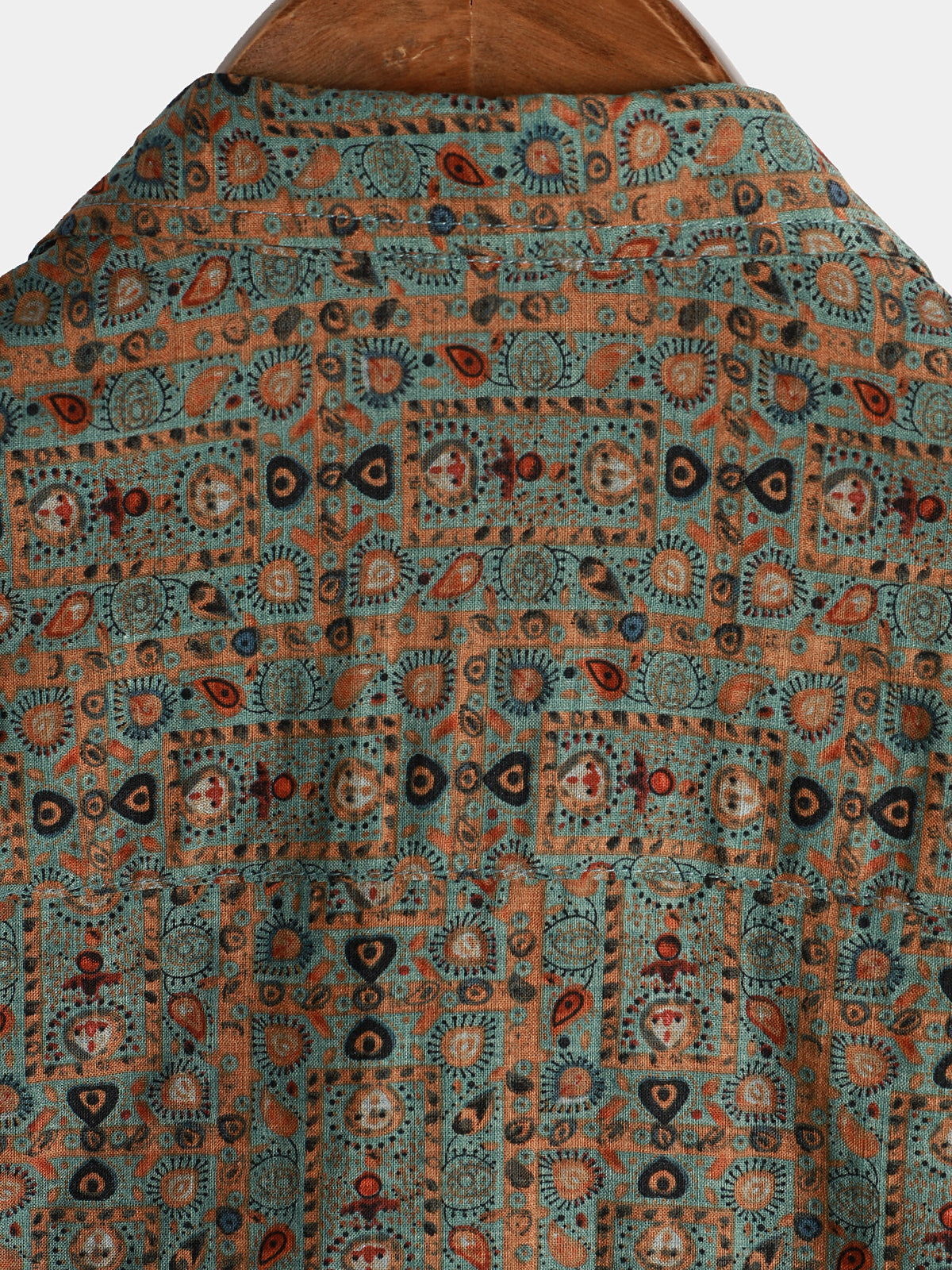 Camicia a maniche corte con stampa paisley vintage da uomo