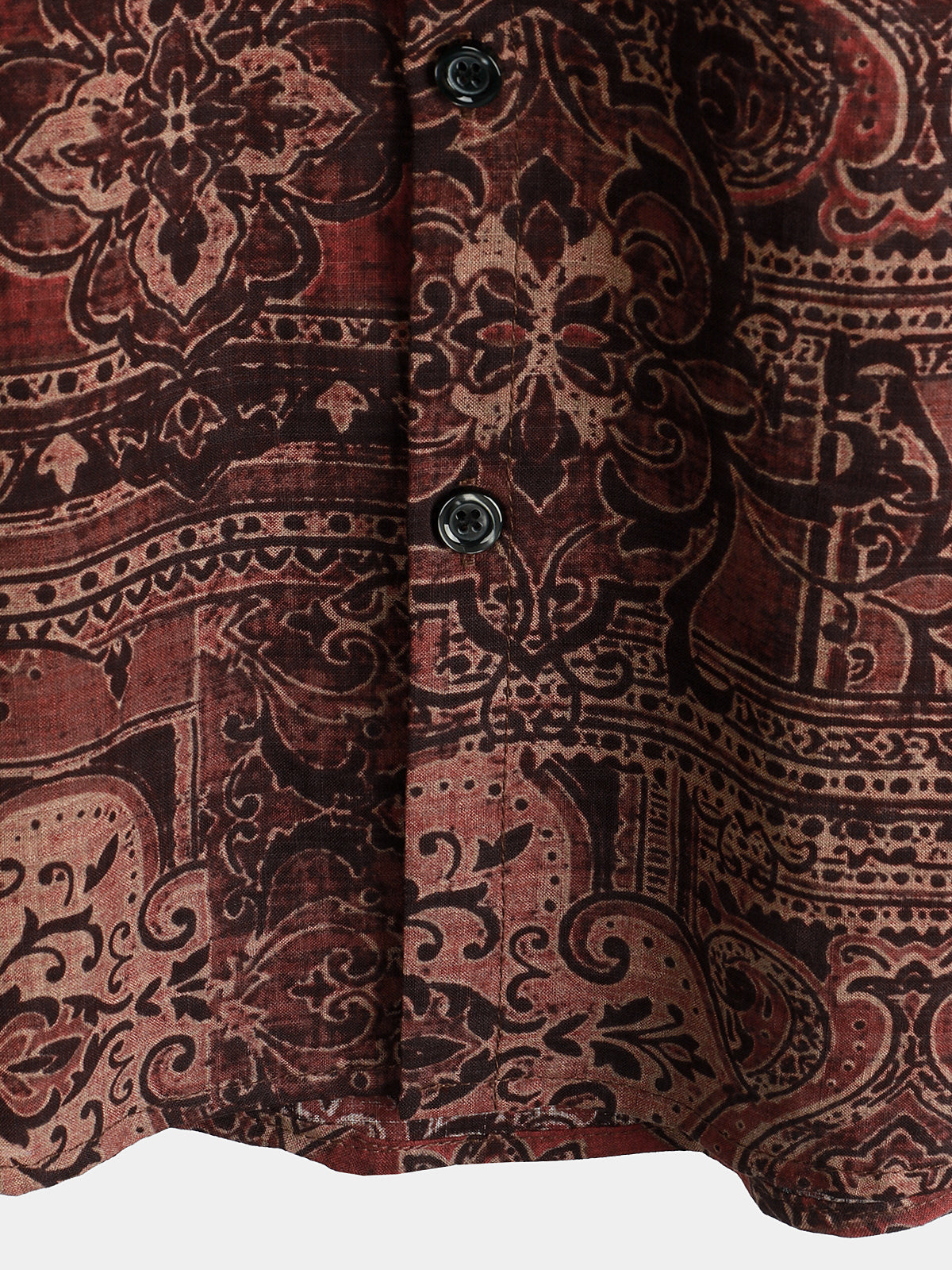 Camicia a maniche corte con stampa paisley floreale retrò da uomo