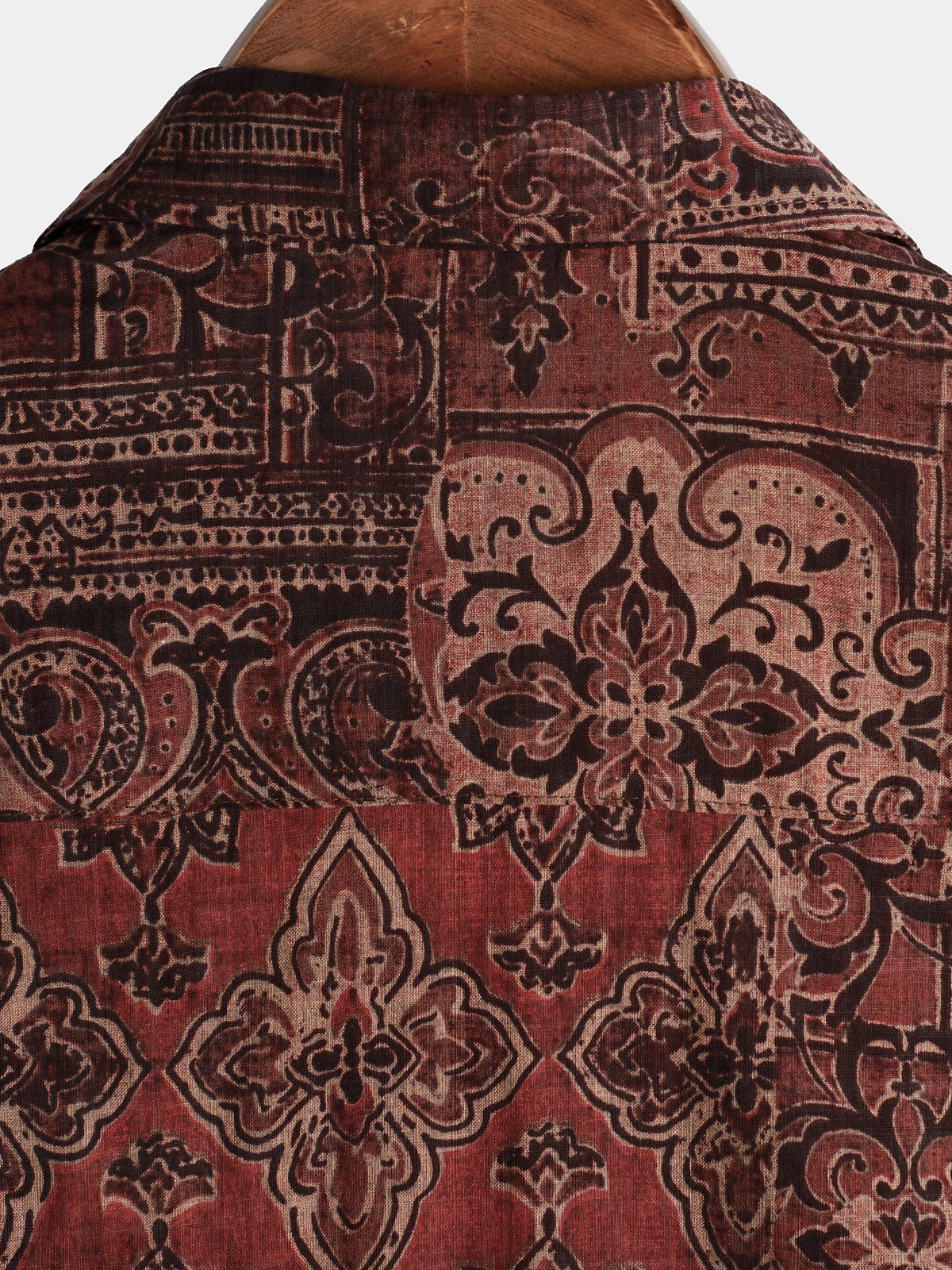 Camicia a maniche corte con stampa paisley floreale retrò da uomo
