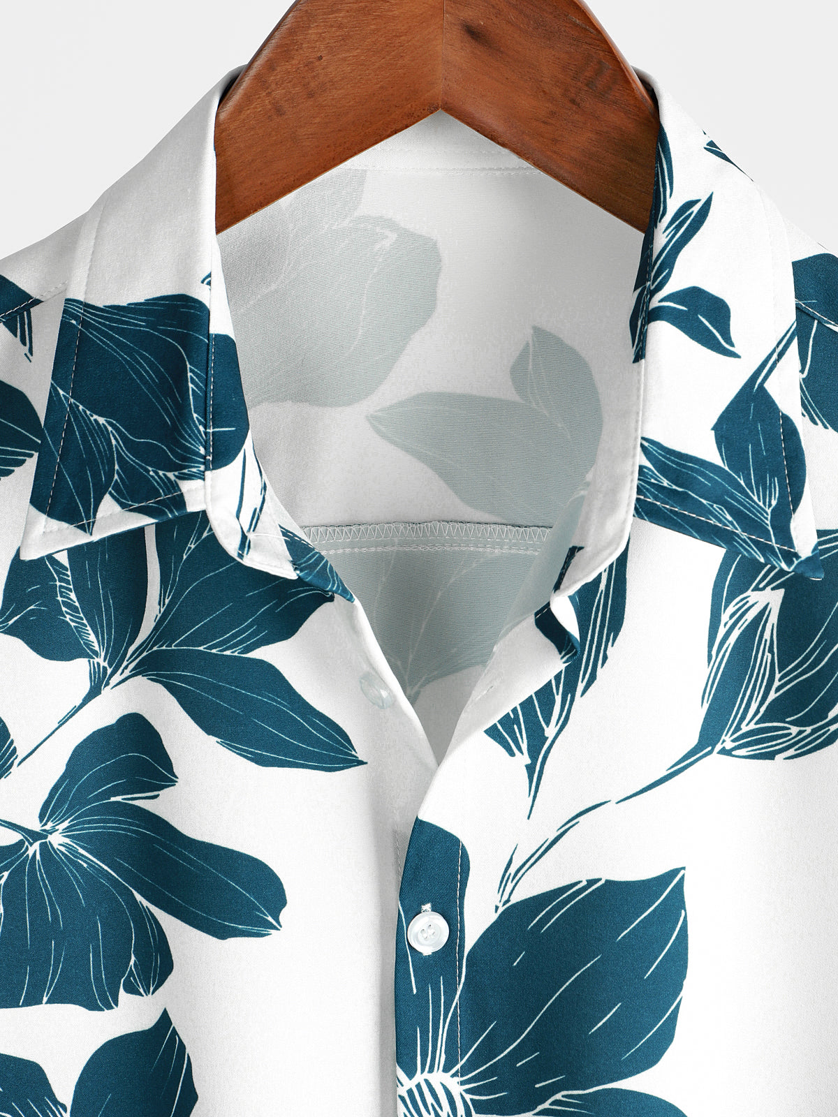Camicia uomo casual a maniche corte con stampa floreale